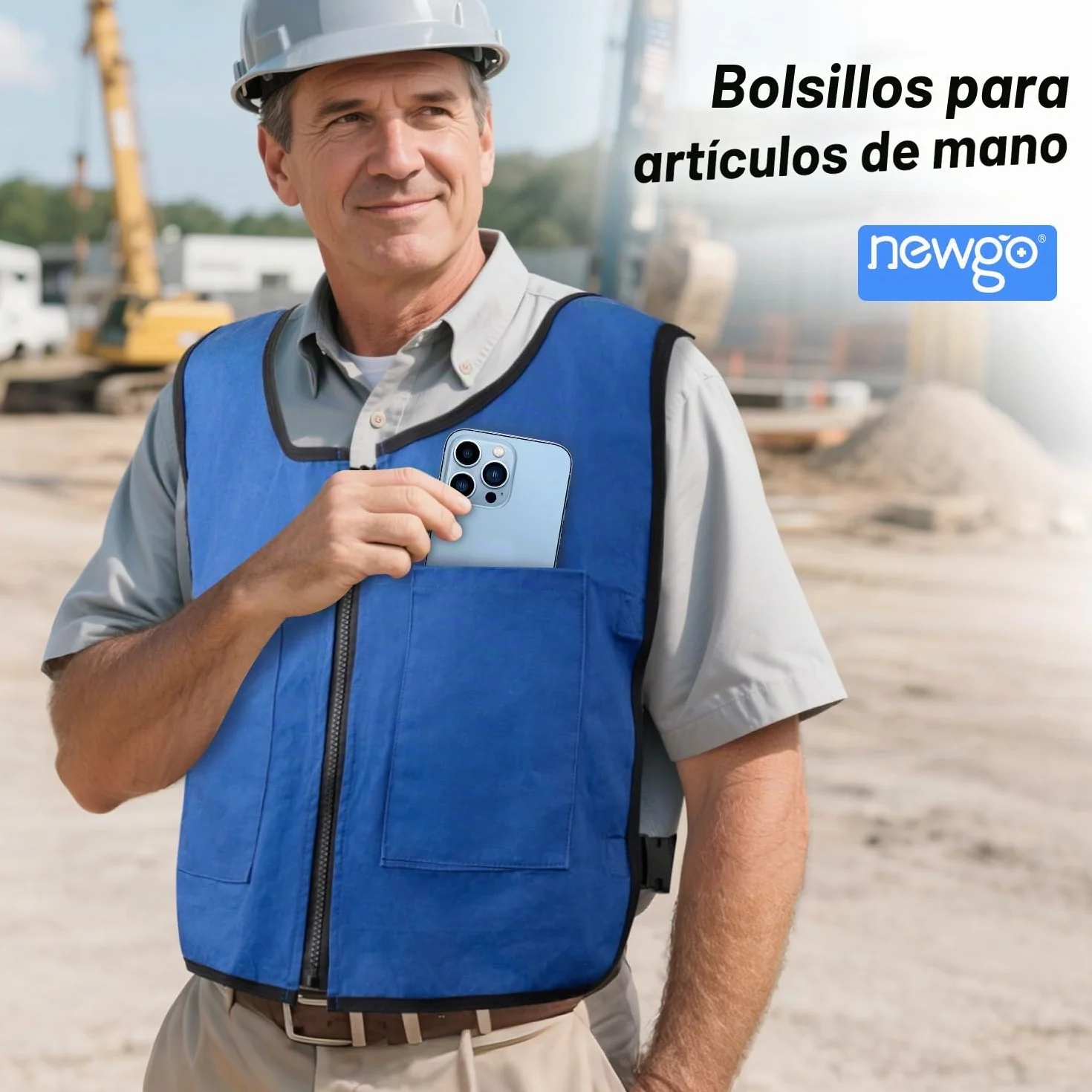 NEWGO Chaleco de hielo enfriamiento rápido ajustable con bolsillo para hombre mujer