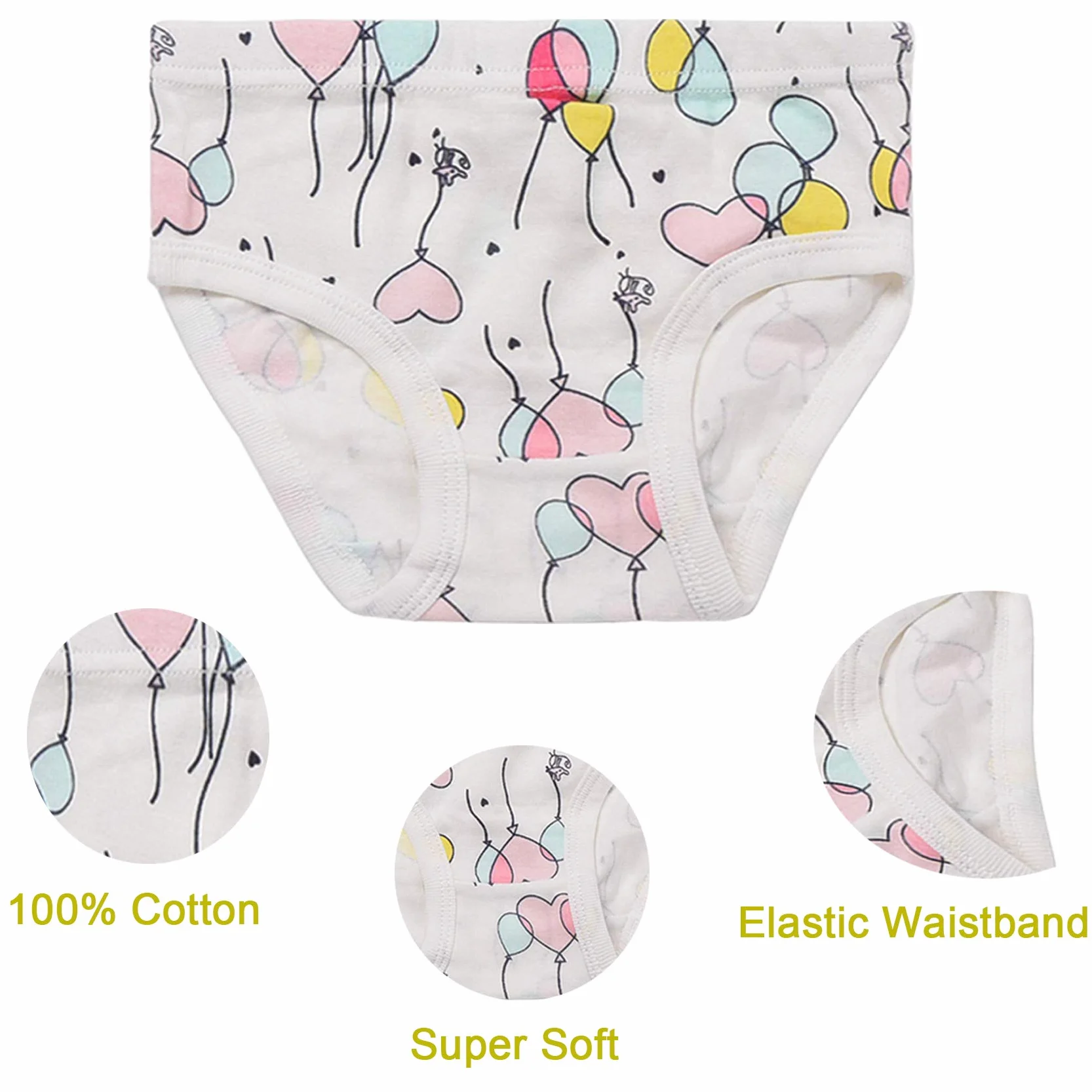 JackLoveBriefs Braguitas niña Algodón Paquete 9-12 2-9 años