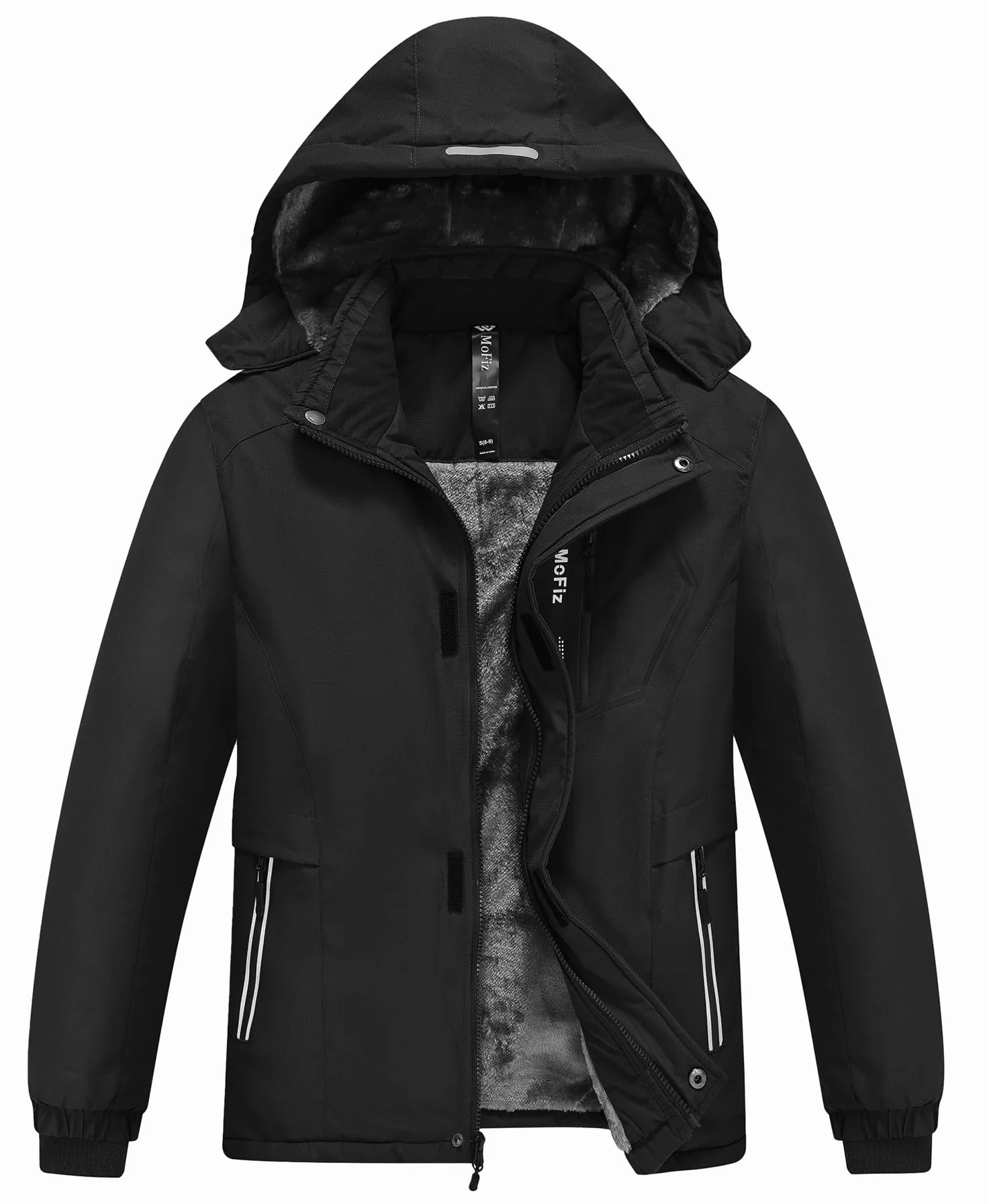MoFiz Chaquetas de Esquí para Niño Invierno Impermeable Antiviento Capucha Desmontable 6-16 Años