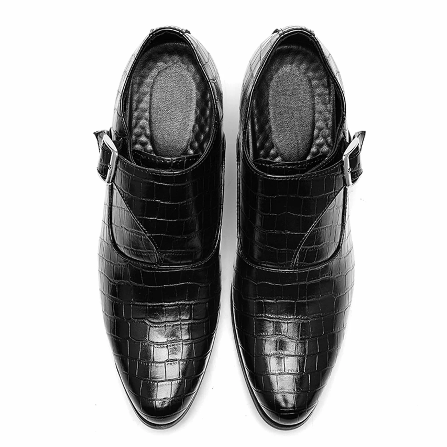 Zapatos de Vestir de Tacón Alto Hombre Cuero Punta Puntiaguda para Fiesta