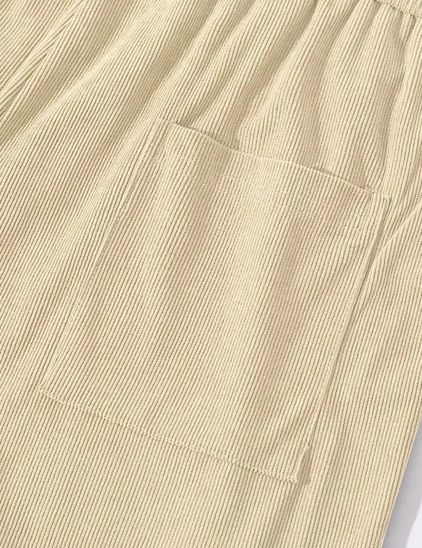 Pantalones Cortos Hombre Algodón Verano Cordón Elástico Casual Shorts con Bolsillos