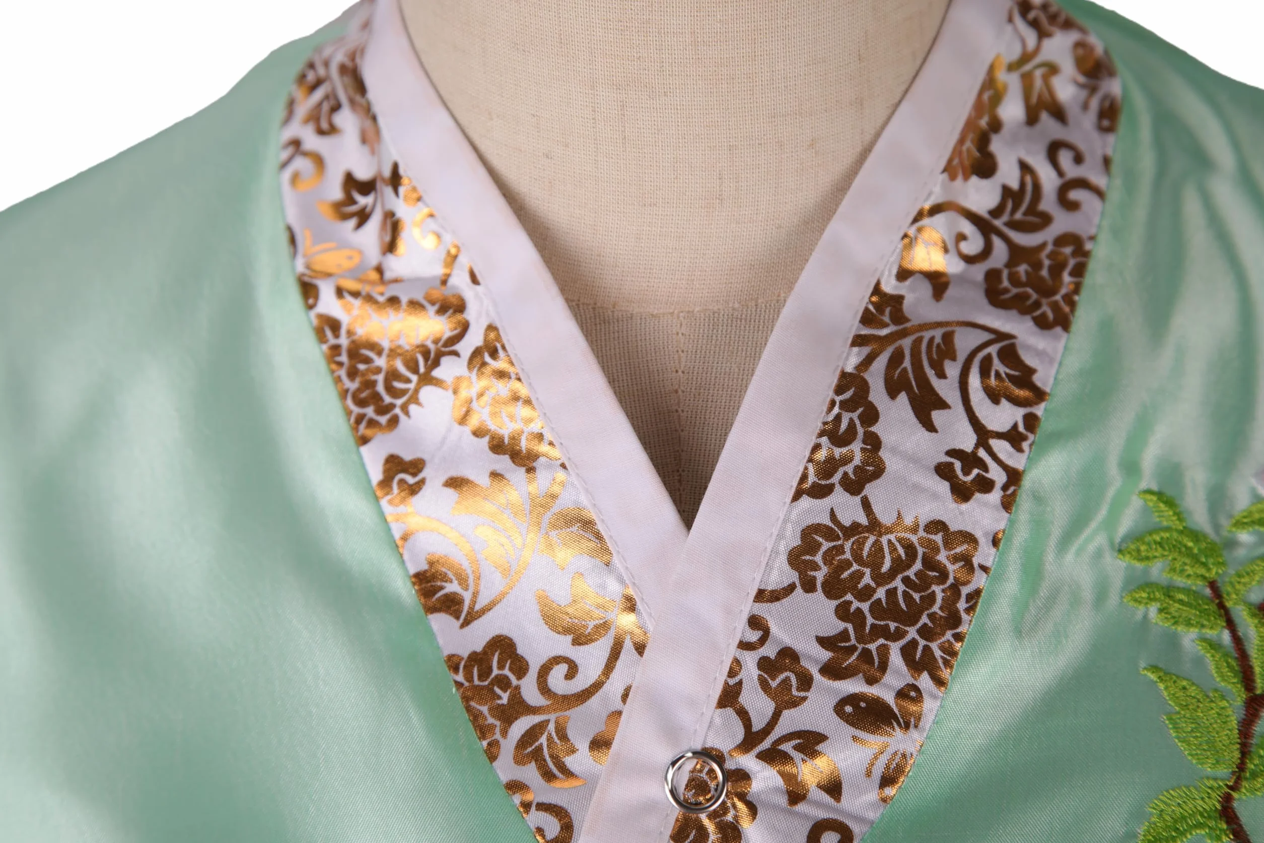 Hanbok tradicional coreano para mujer, vestido de manga larga con bordados florales
