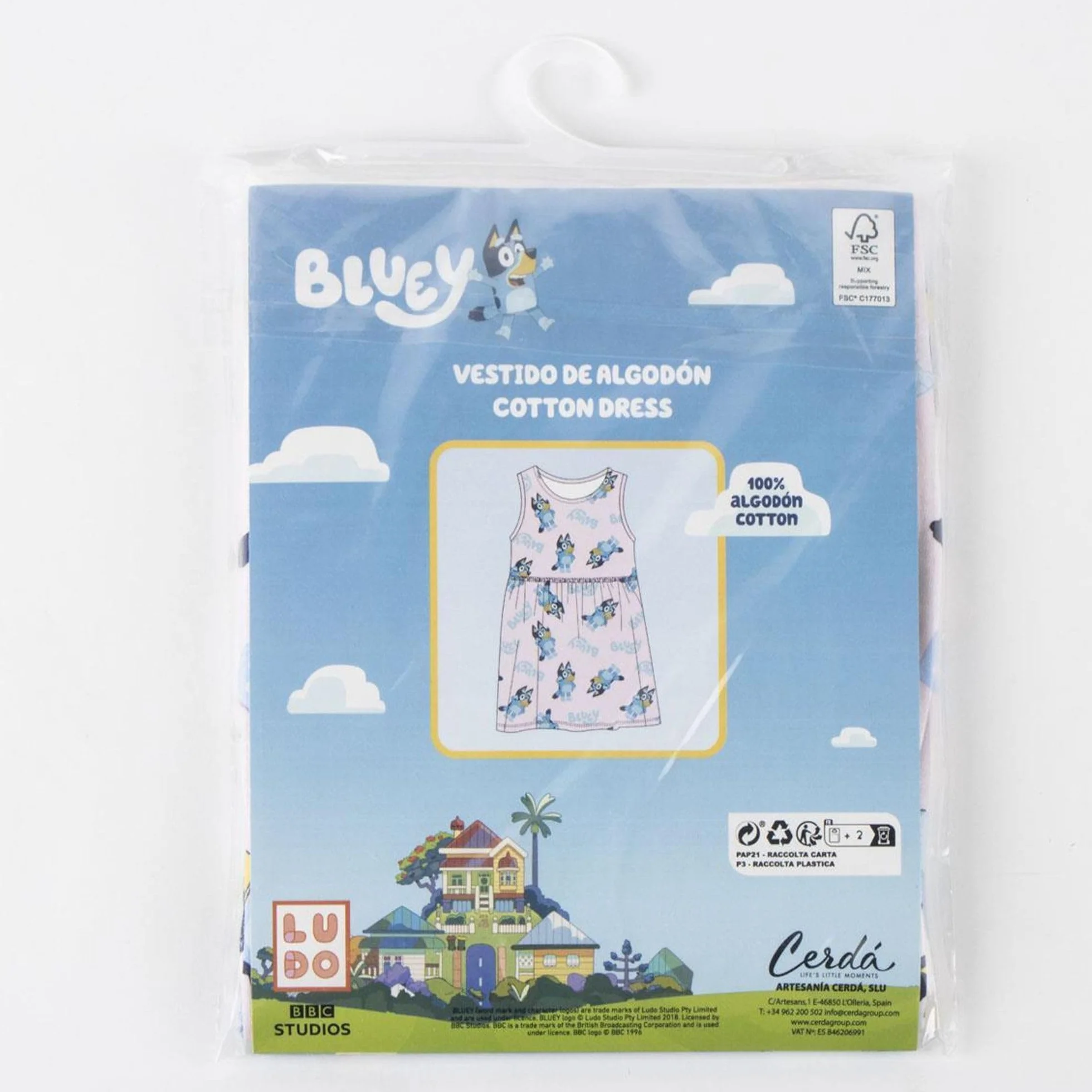 Vestido Bluey Niña Verano Sin Mangas Ropa Casual Cómoda Ligera