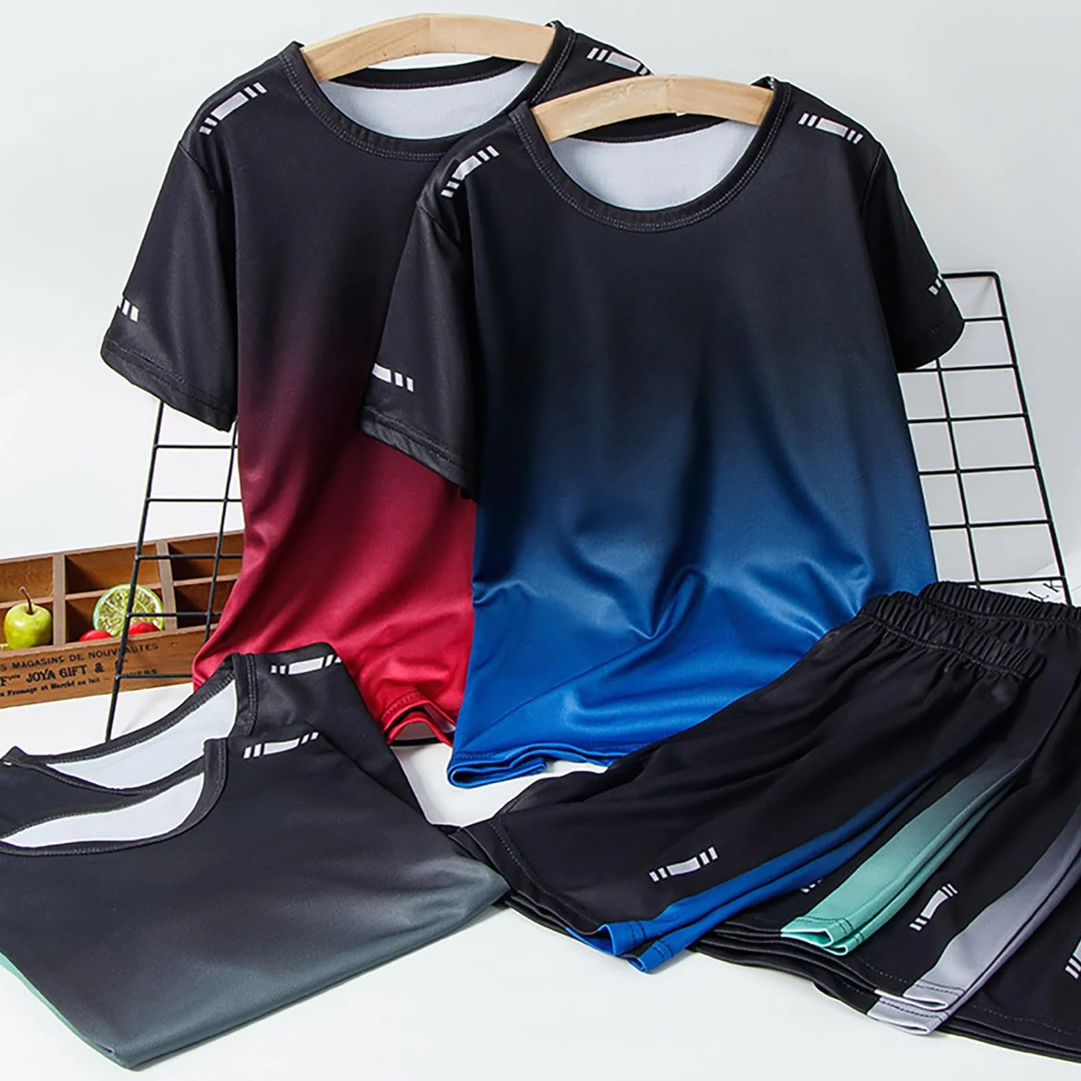 Conjunto completo de ropa de verano para niños camisetas manga corta y pantalones cortos deportes