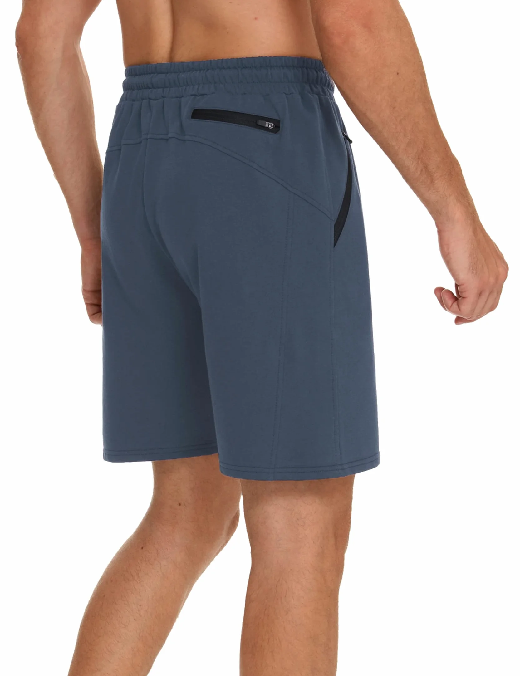 Pantalones Cortos Deportivos Hombre Algodón Bermuda Shorts Cremallera Running Fútbol