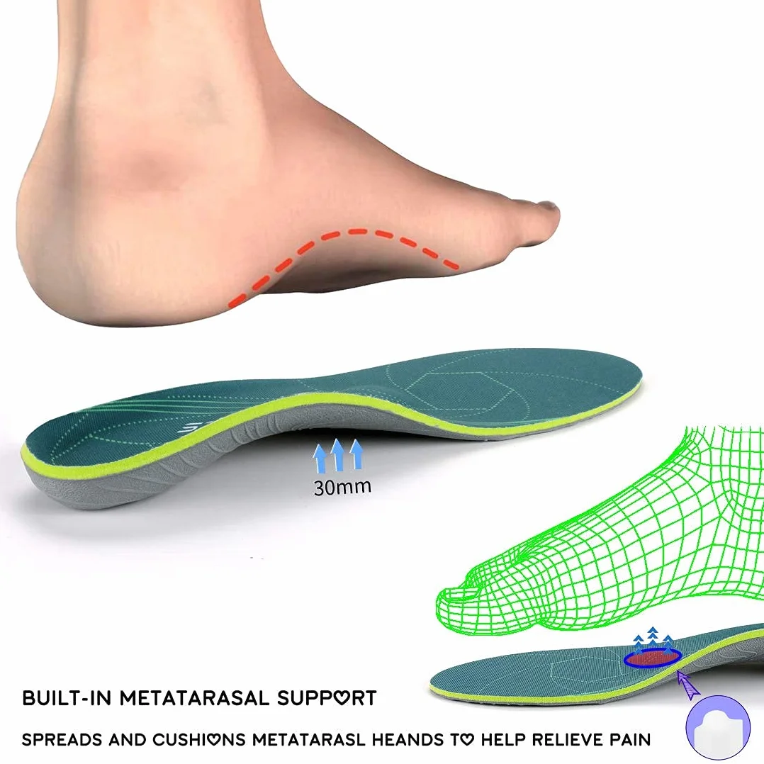 iFitna Plantilla Soporte Arco Fascitis Plantar Alivio Dolor Talón Plano Absorción Impactos Antifatiga