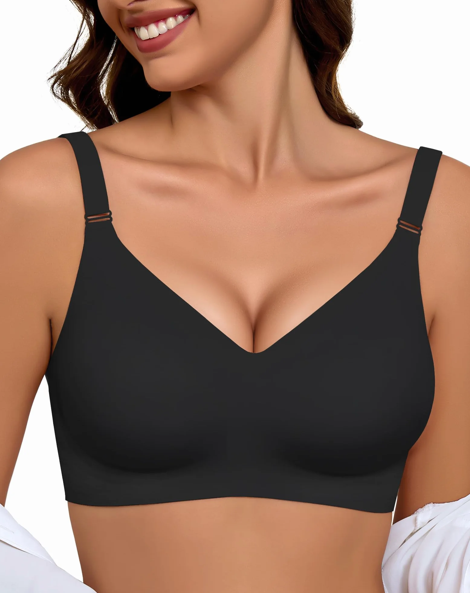 EIISSION Sujetador sin Aros Mujer Reductor Push Up Cómodo Talla Grande Invisible Diario Bralette sin Costuras