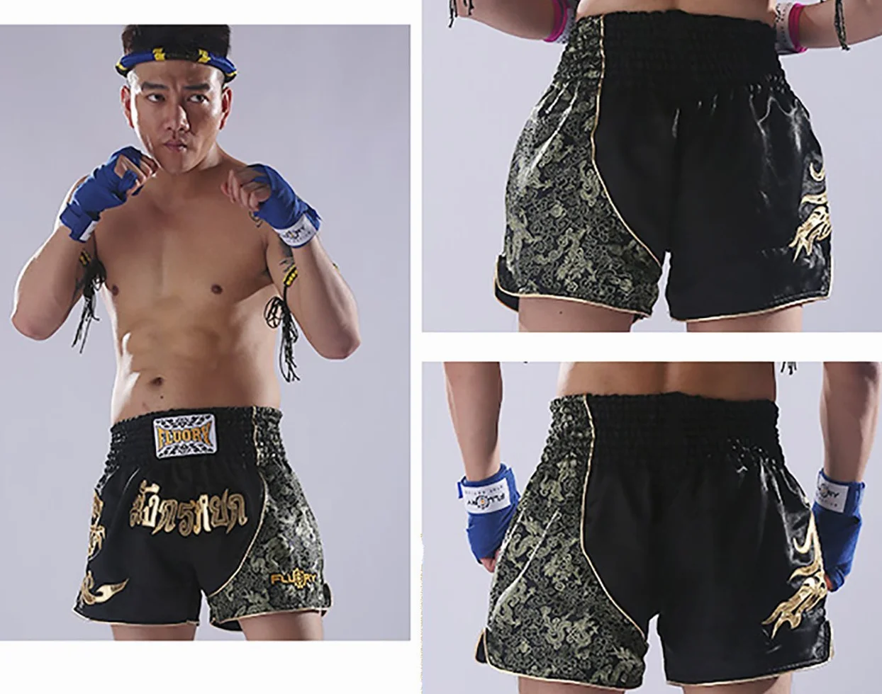 FLUORY Muay Thai Shorts MMA Fight Shorts Grappling Kickboxing