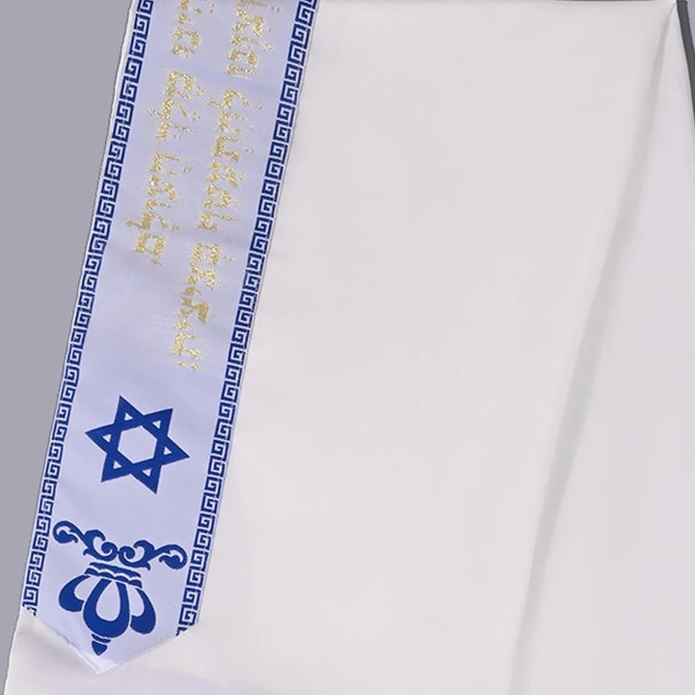 Chal De Oración Judío Tallit Katan Israel con Cuerdas Tzitzit Tallit Tradicional Israelí con Bendición En Banda para Cuello para Hombres Y Mujeres