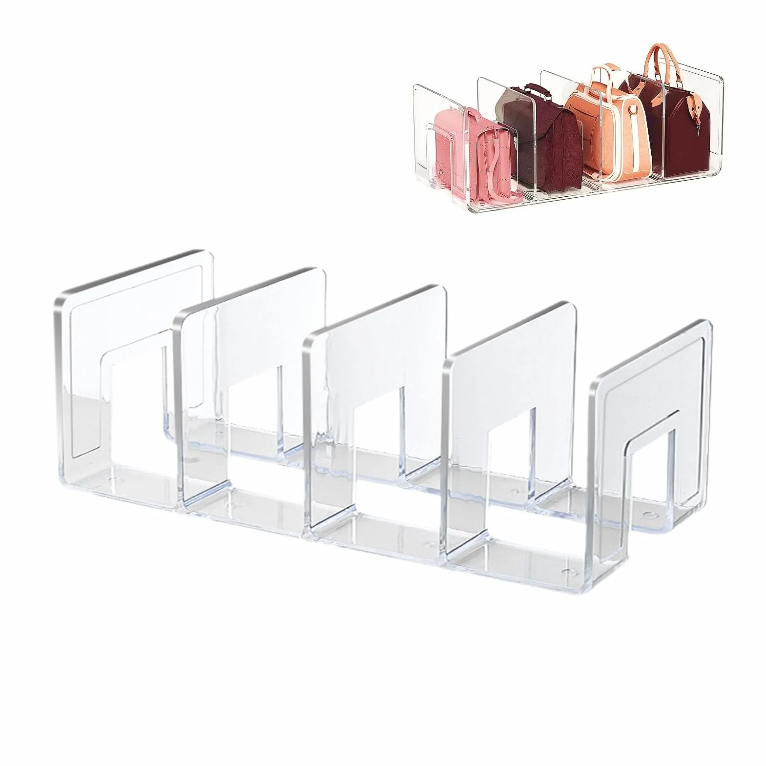 Separadores De Bolsos Transparente 4 Ranuras Organizador Armario 32 CM