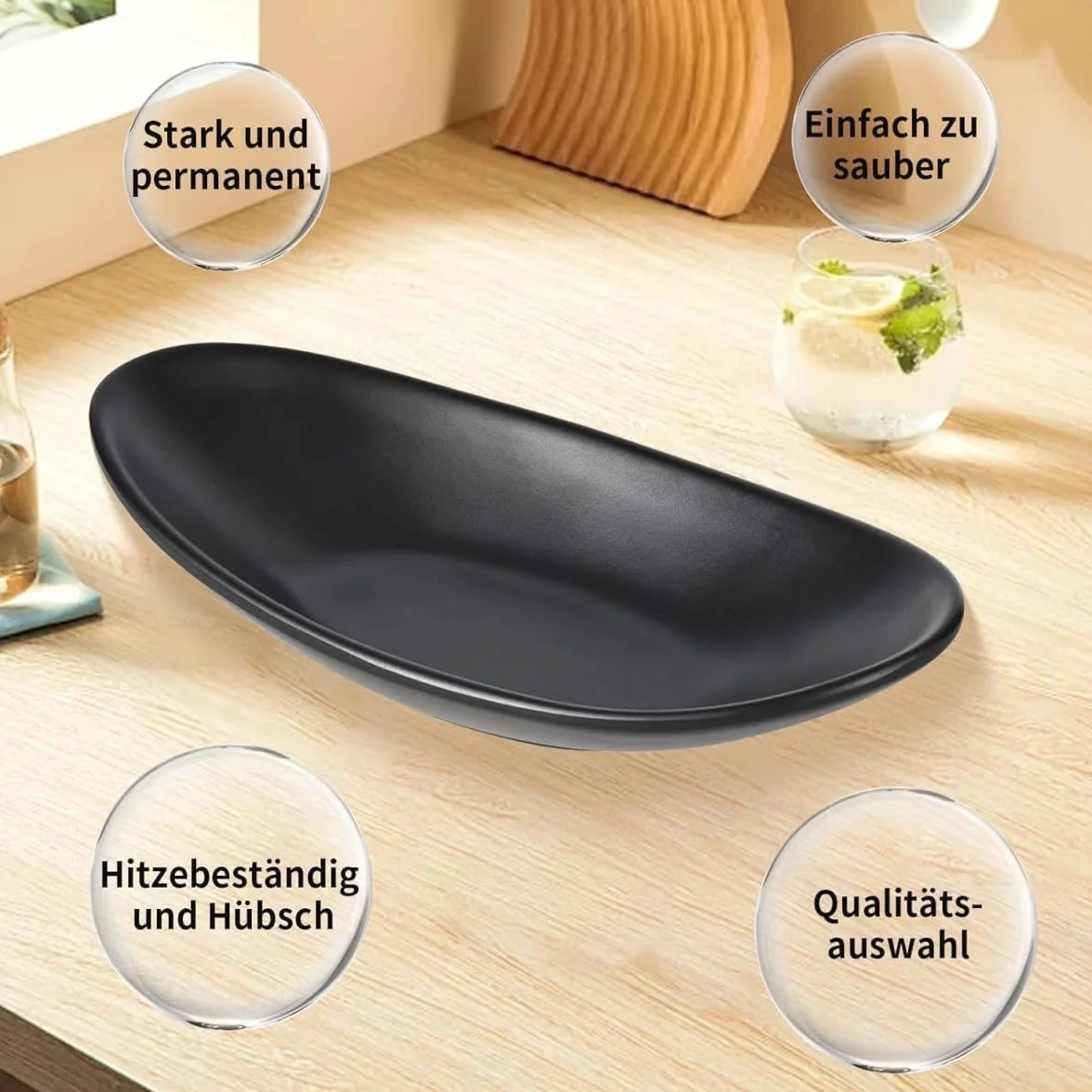 Bandeja Ovalada para Llaves y Joyas, Cuenco Decorativo para Monedas y Accesorios, Organizador de Mesa de Entrada, Bandeja Decorativa para Pasillo para Decoración del Hogar,negro