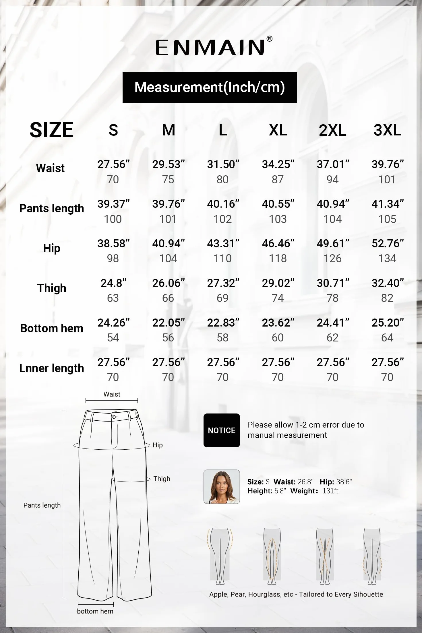 Enmain Pantalones Mujer Vestir Verano Cintura Alta Elástico Pierna Recta Ancha Antiarrugas Pantalon Palazzo Fluido Largo