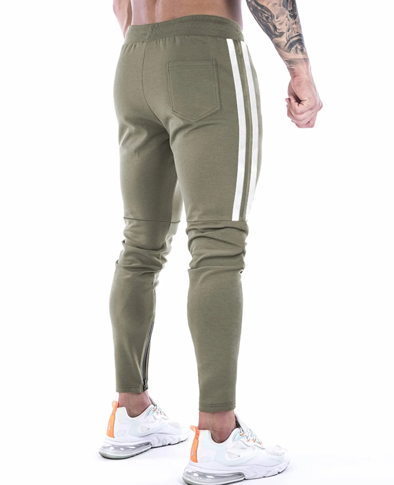 Pantalones Deportivos Running para Hombre Jogger Gimnasio Fitness Entrenamiento Pantalon Largos Chándal Bolsillo Cremallera Suwangi