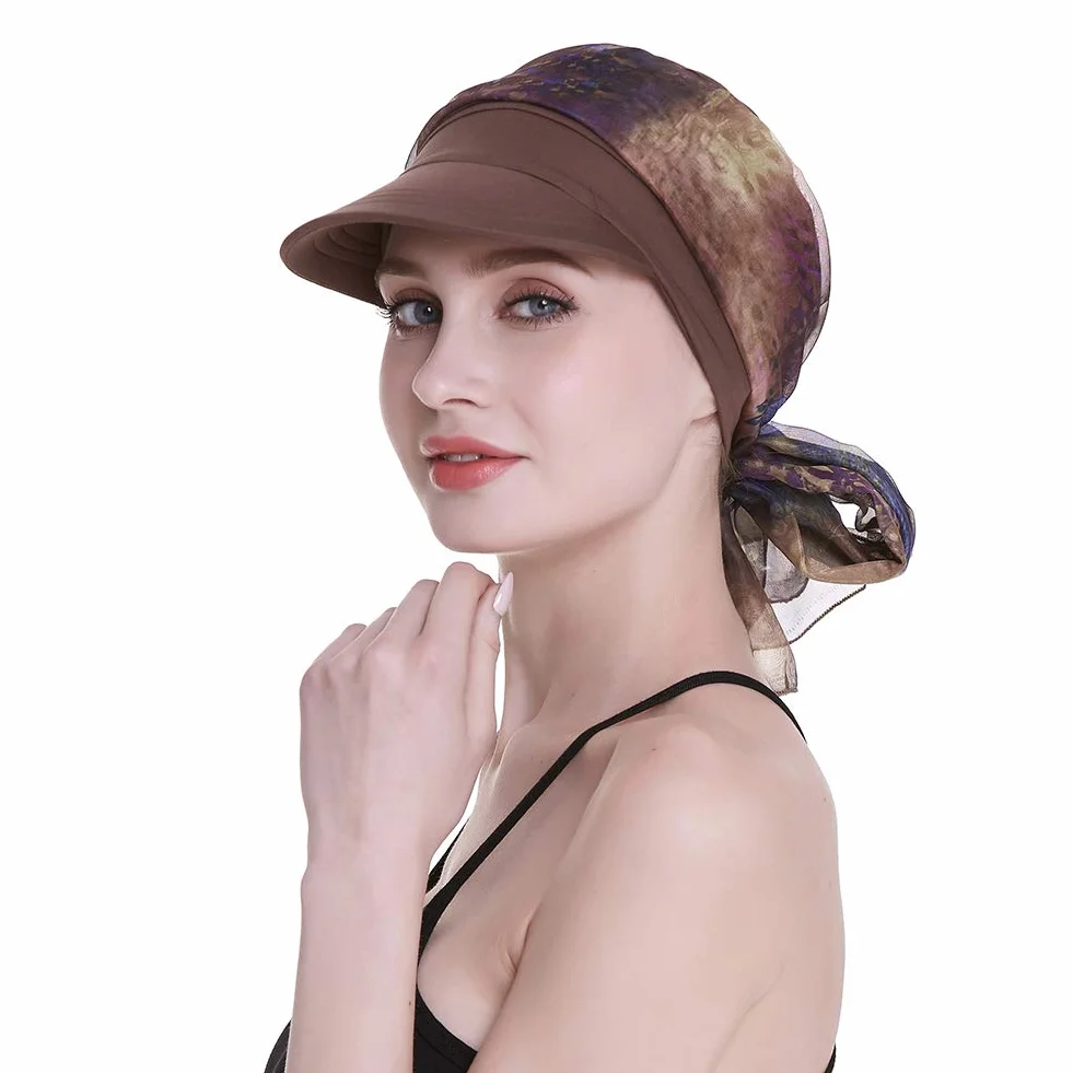 Gorra con pañuelo para quimioterapia para mujer Newsboy