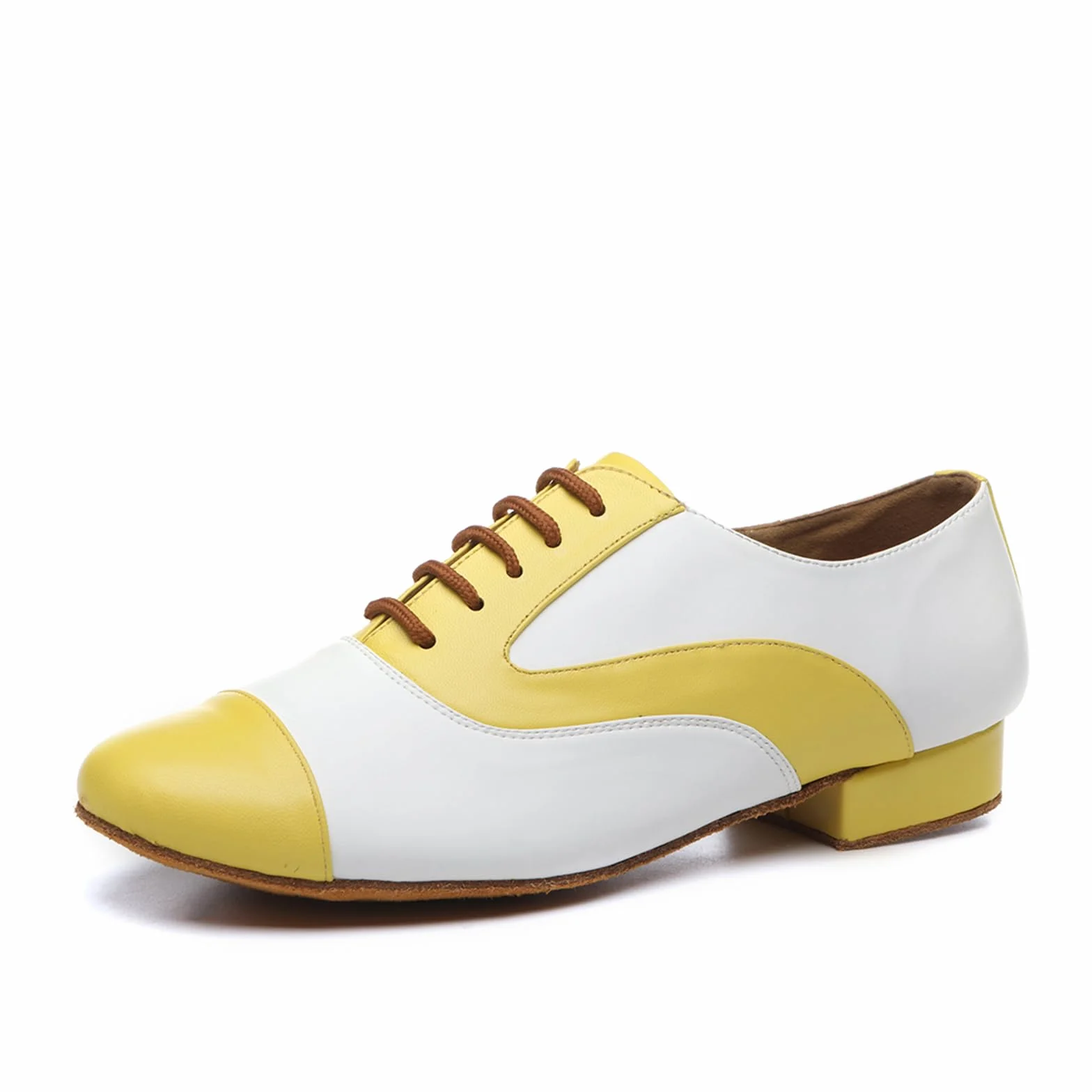 Zapatos de Baile de Salón de Cuero para Hombres Tacón Bajo Práctica L147