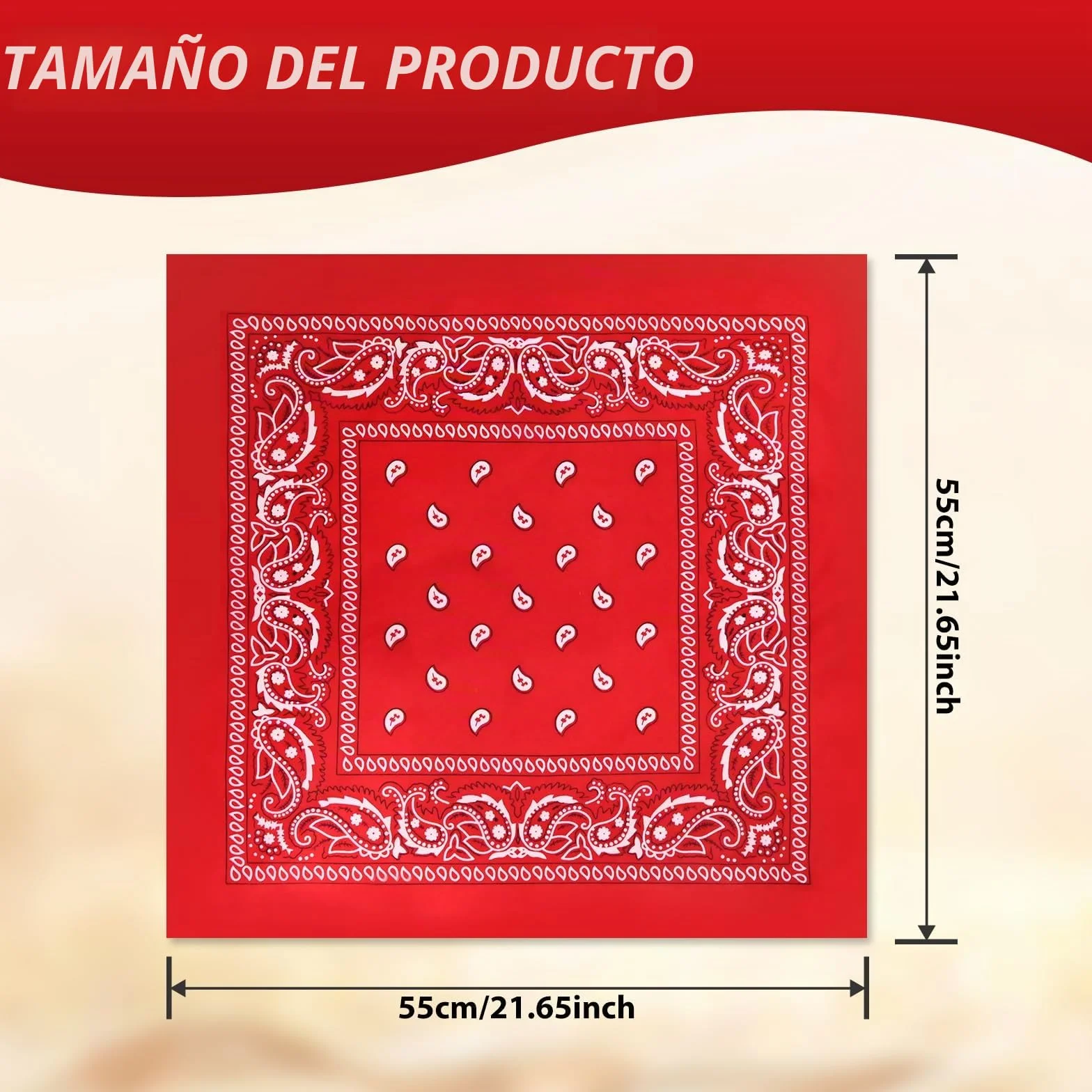 Foulard Carré para Hombre y Mujer, Pack de 12 Bandanas Paisley Estilo Cowboy