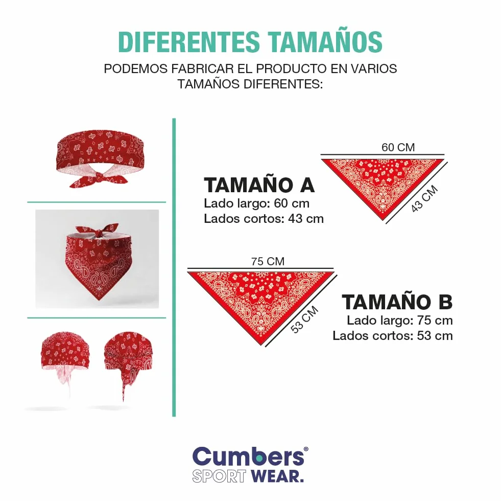 Bandana Mujer Hombre Cuello Motero Rockero Pañuelos Cabeza de poliester Personalizados