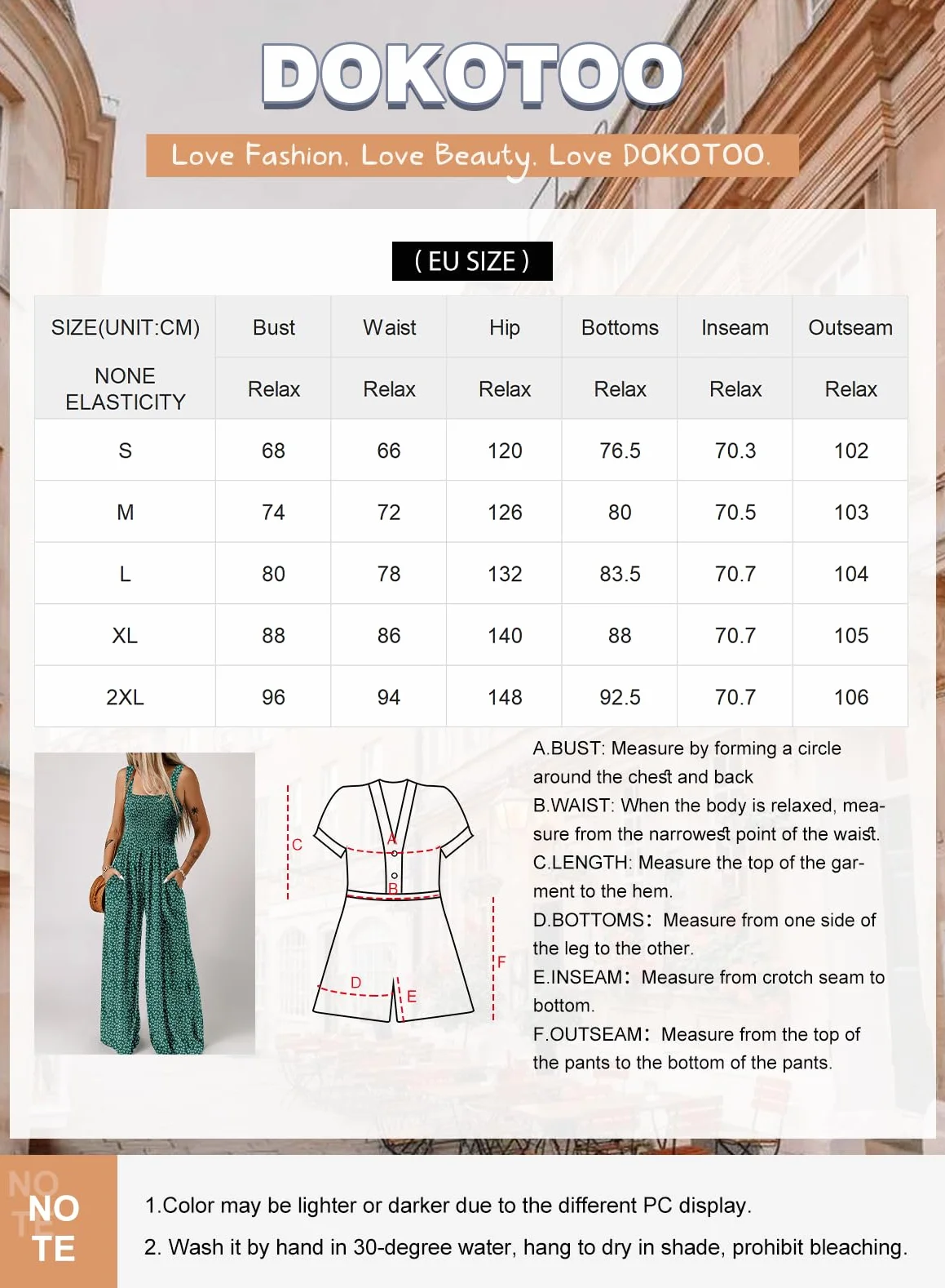Dokotoo Mujer Mono Vestido Estampado Floral Peto Pierna Ancha Bolsillos