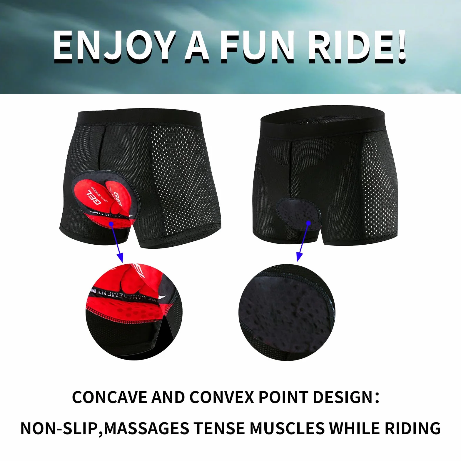 Culotte Ciclismo Hombre con Acolchado 5D Transpirable Secado Rápido Pantalon Ciclista