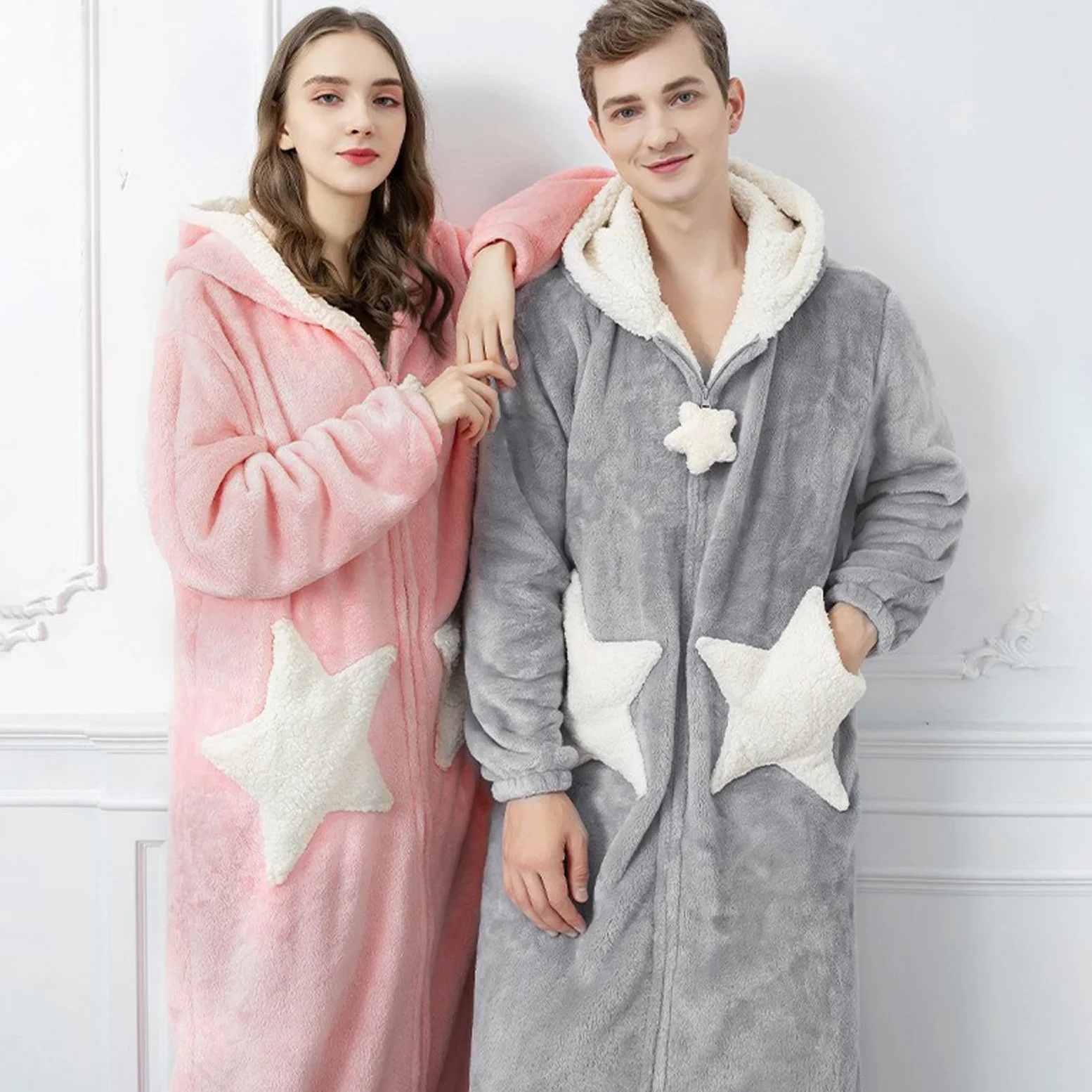 Albornoz hombre microfibra albornoz mujer microfibra unisex albornoz microfibra hombre mujer super suave bata hombre invierno otoño 2024 bata de noche para la casa