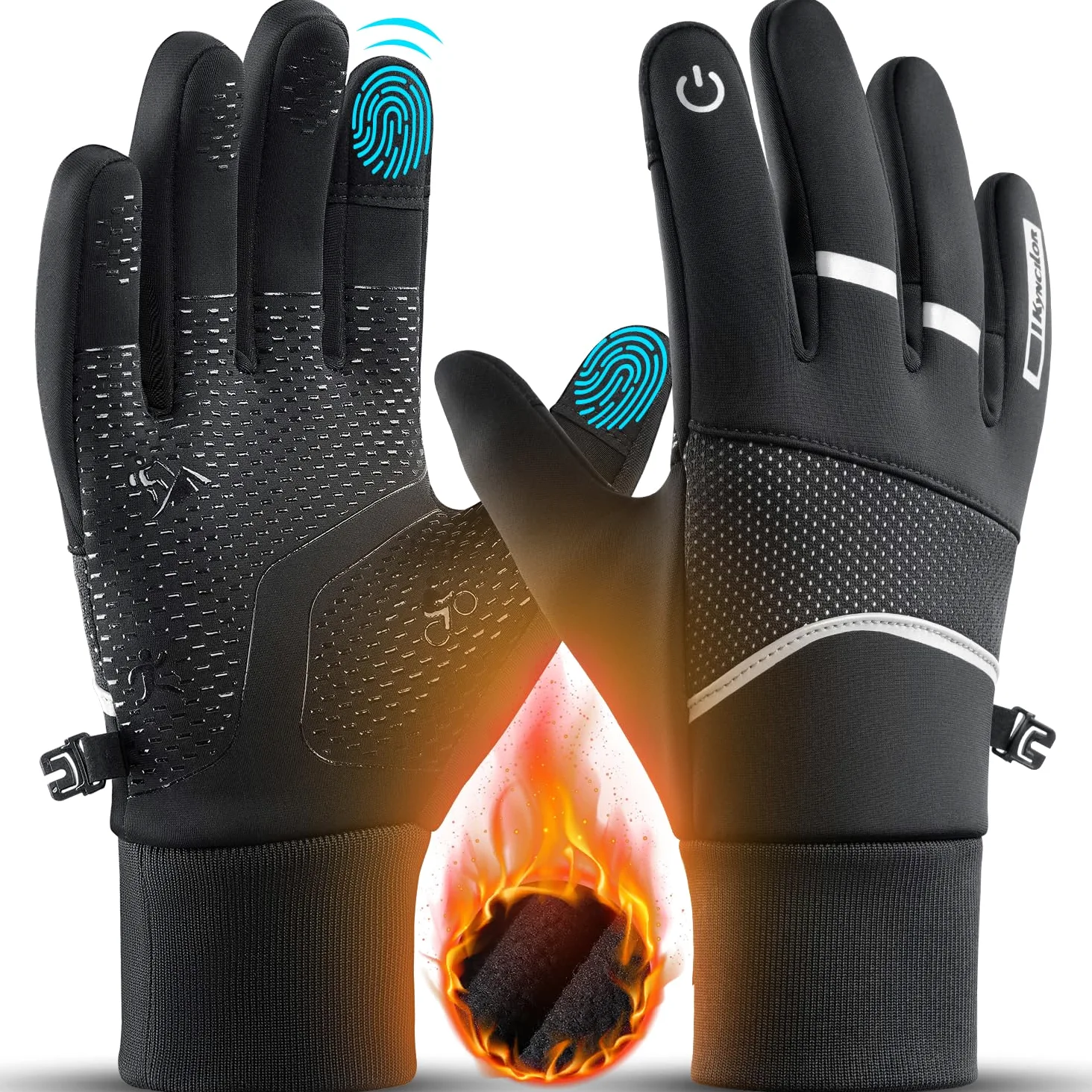Guante de Invierno Hombre Térmicos para Mujer con Dedos para Pantalla Táctil, Resistentes al Agua, Agarre Antideslizante para Correr, Trabajar y Conducir