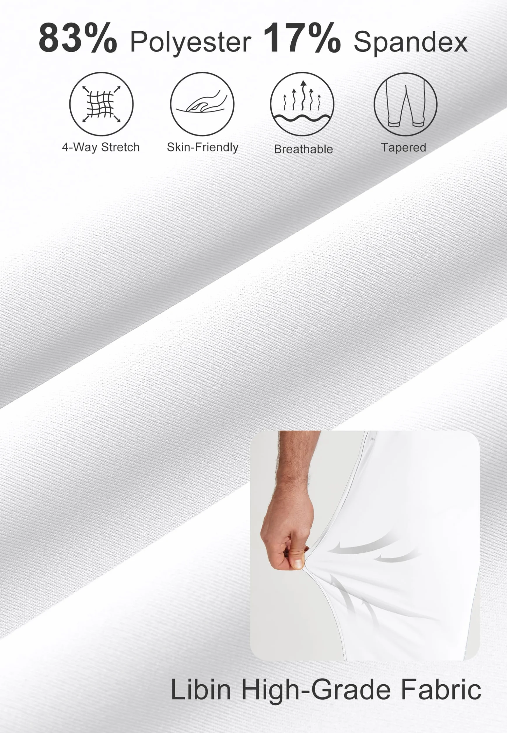 Libin Pantalón de Golf Hombre Jogging Elásticos 4 Direcciones Deportivos con Bolsillo