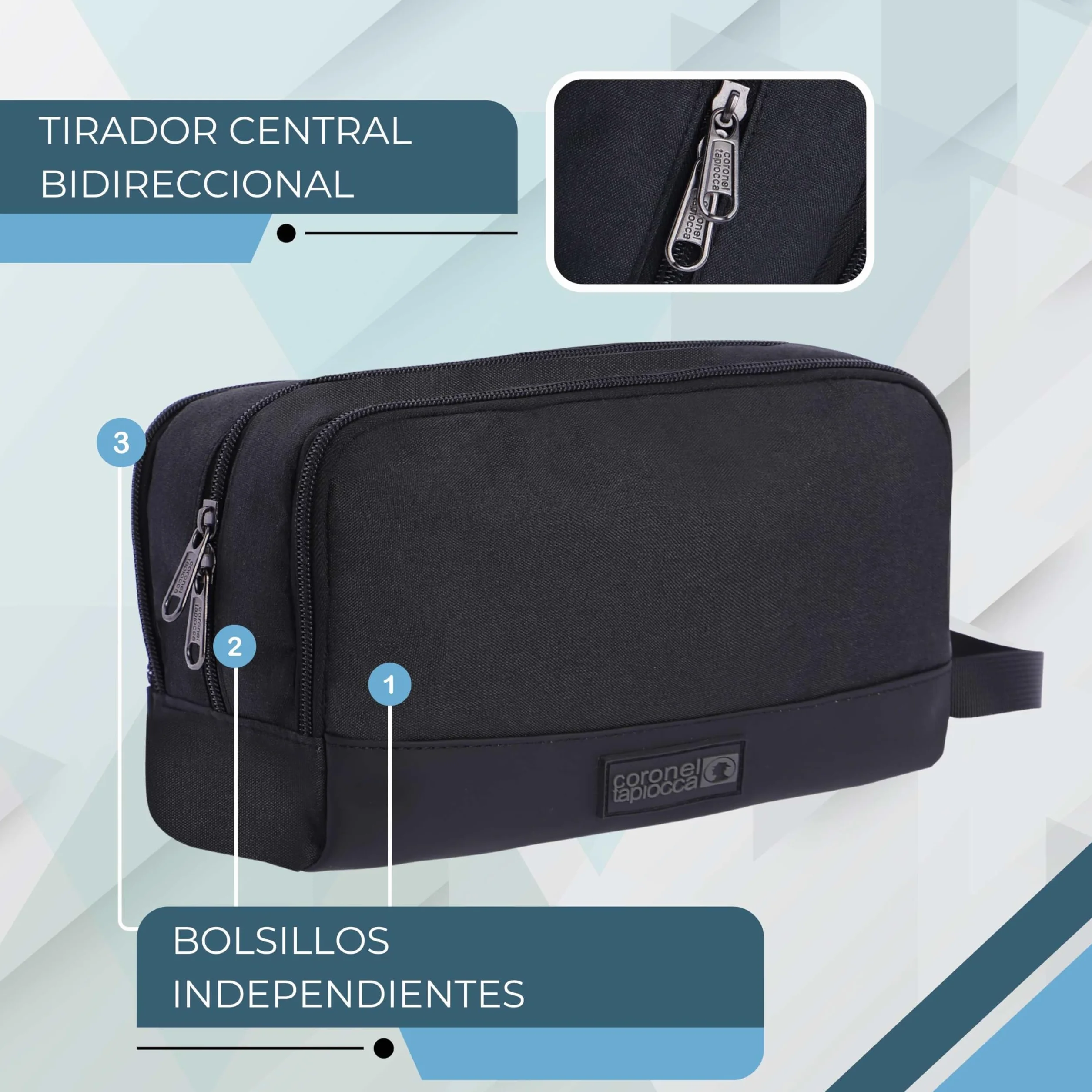 Coronel Tapiocca Neceser Viaje Hombre Bolsa Aseo compacta 3 Compartimentos