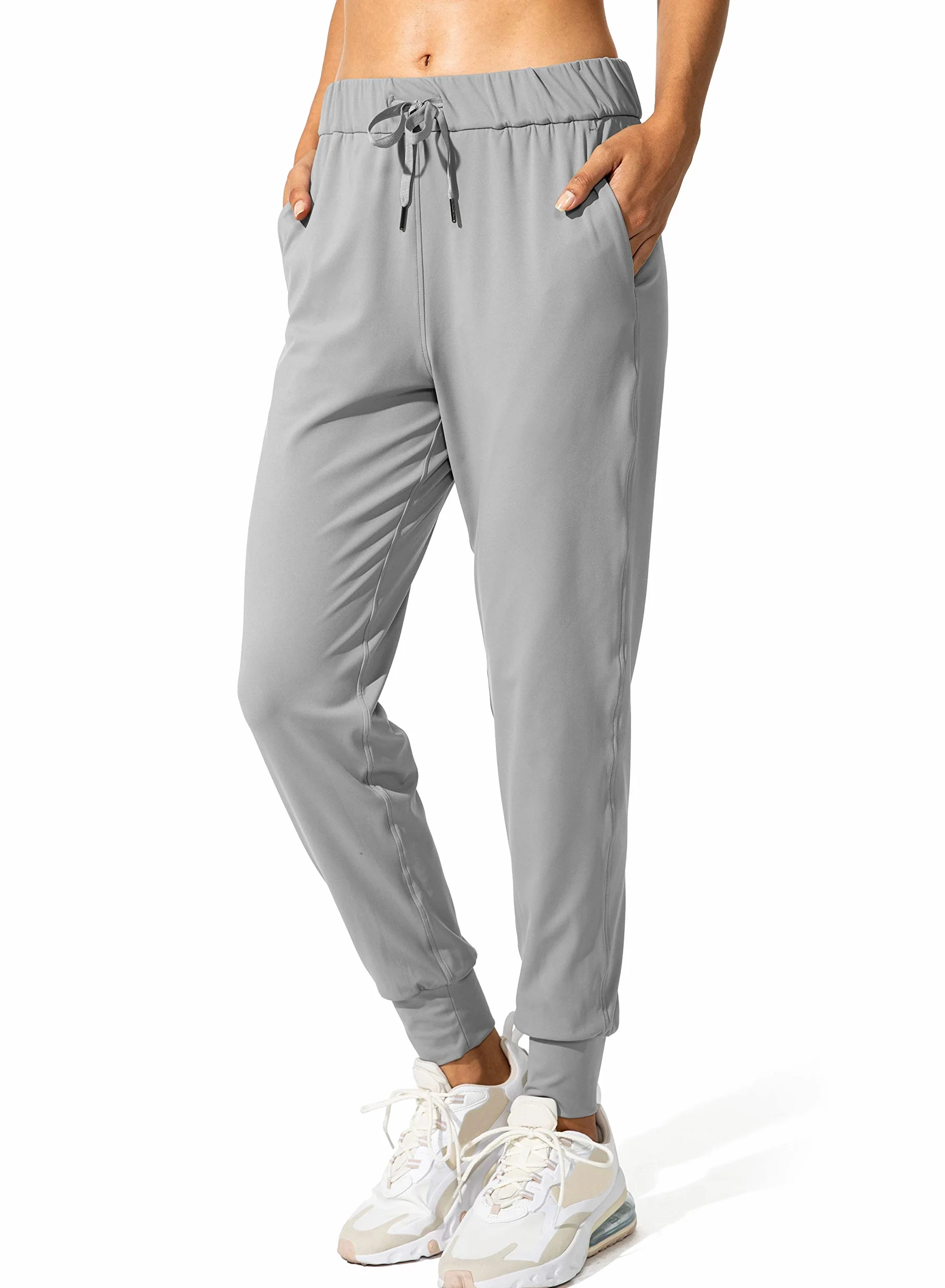 SANTINY Pantalones deportivos para mujer, con bolsillos, con cordón, para correr, descansar, entrenar, trotar