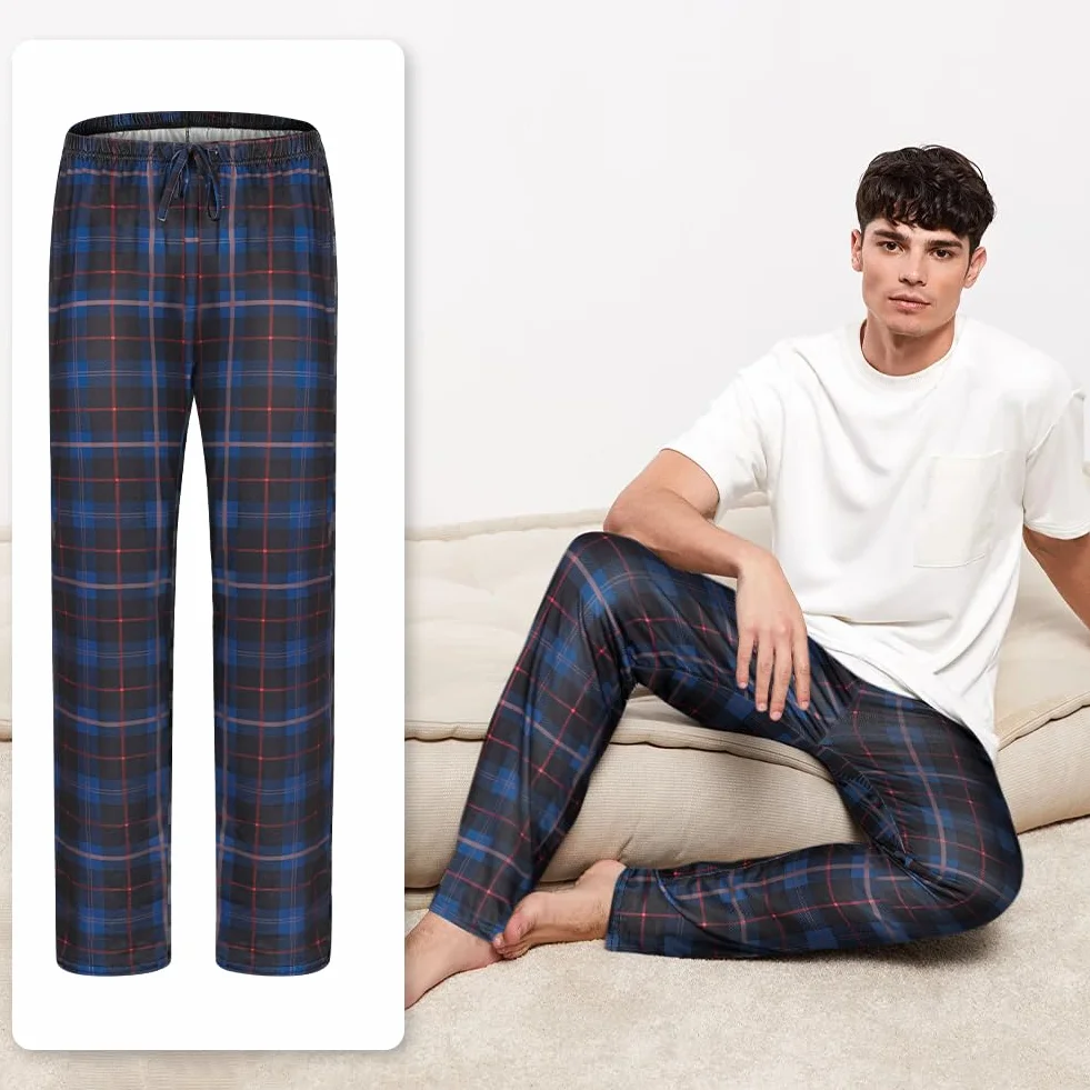 AUYAO Pijama Hombre Pantalones con Bolsillos Largos Otoño Invierno
