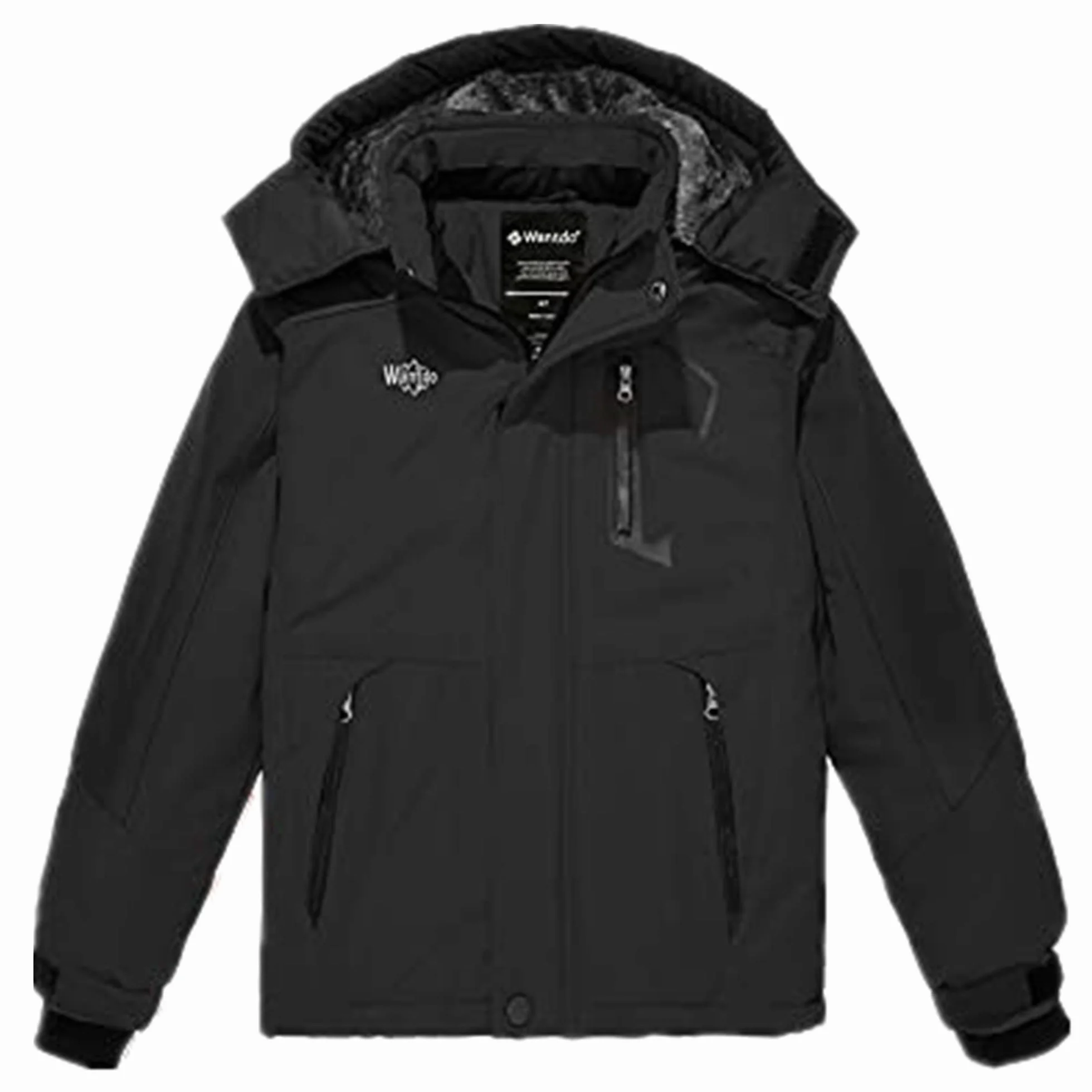 Wantdo Chaqueta de Esquí Impermeable Antiviento Parka con Capucha para Niño