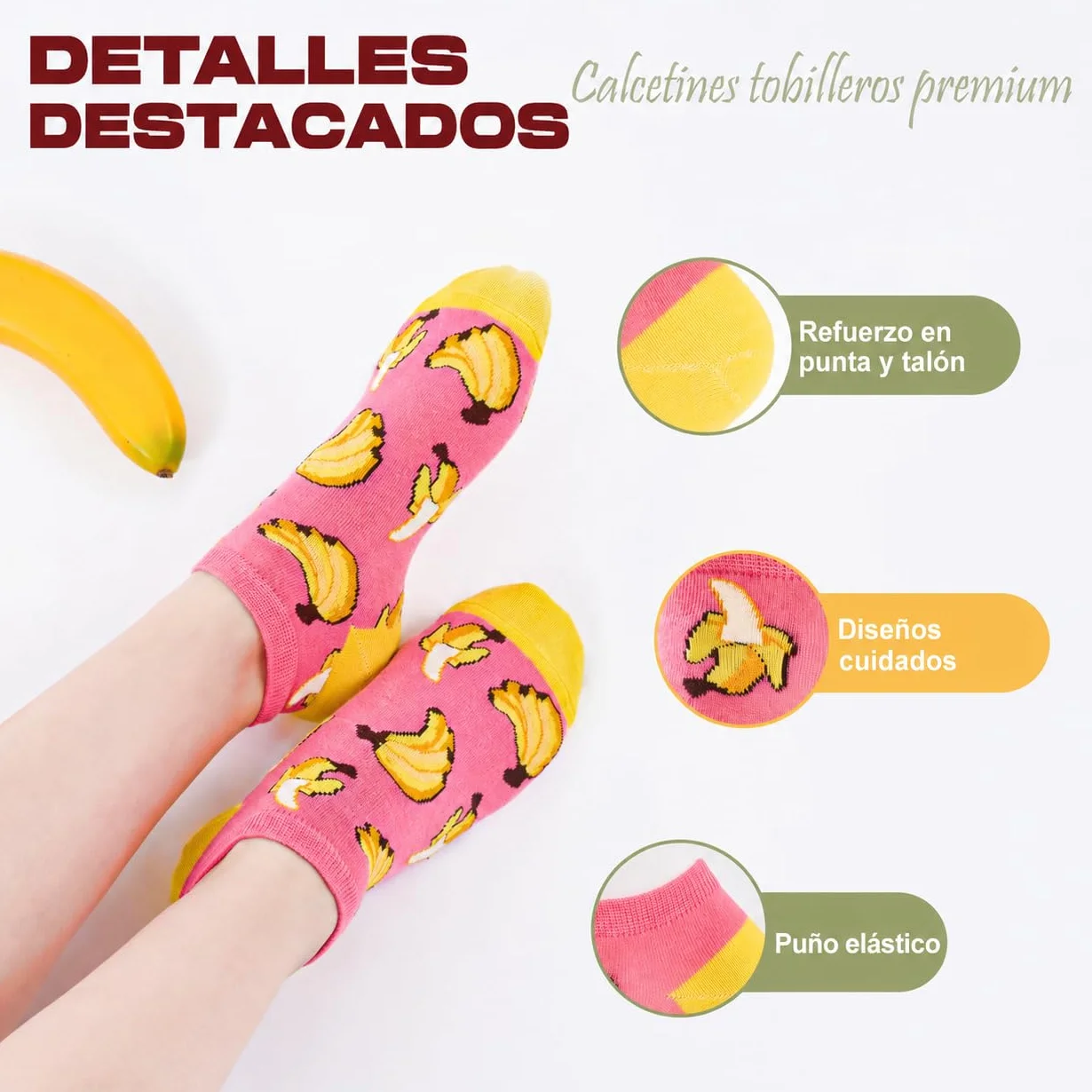 Calcetines Divertidos para Mujeres, 8 Pares Algodón Tobillo, Regalos Únicos