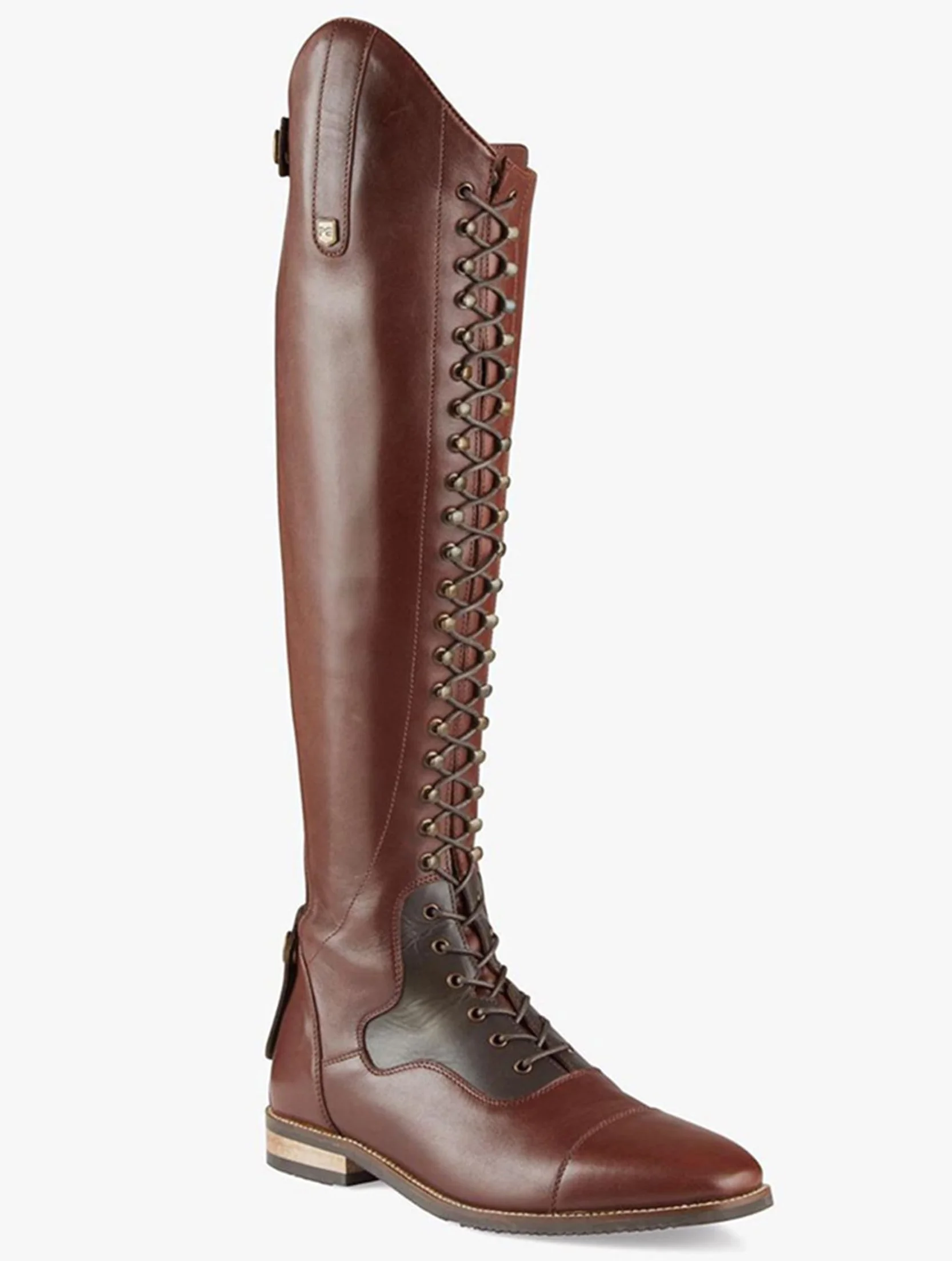 Botas ecuestres de Cuero PU Estilo Retro con Cordones para Hombre y Mujer
