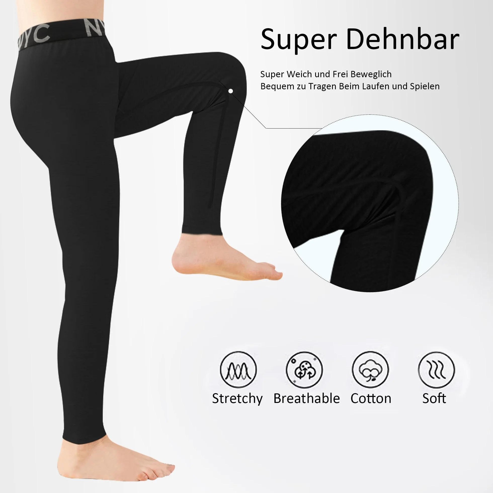 Uizuooy Pantalones de Compresión para Niños Leggings Tight Atletices Deportiva Negro Mallas de Pantalones Paquetes de 1/2 para Leggings Niños