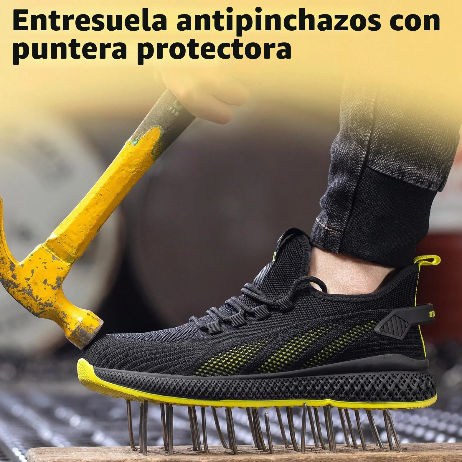 Zapatos de Seguridad Unisex con Puntera Compuesta, a Prueba de Pinchazos, Ligeros Calzado Industrial