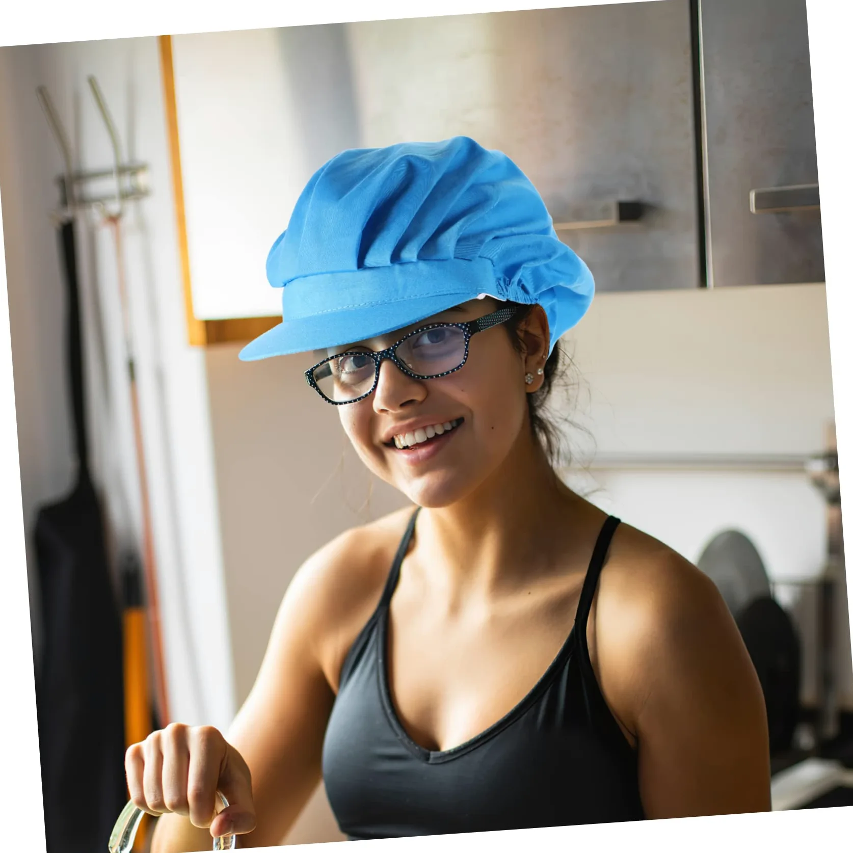 SHERCHPRY 5 Piezas Sombrero de Cocinero Sombrero japonés s para Mujer francés Gorro Cocinero Gorros o os de Chef para Hombre de Chef Mujer poliéster Blue