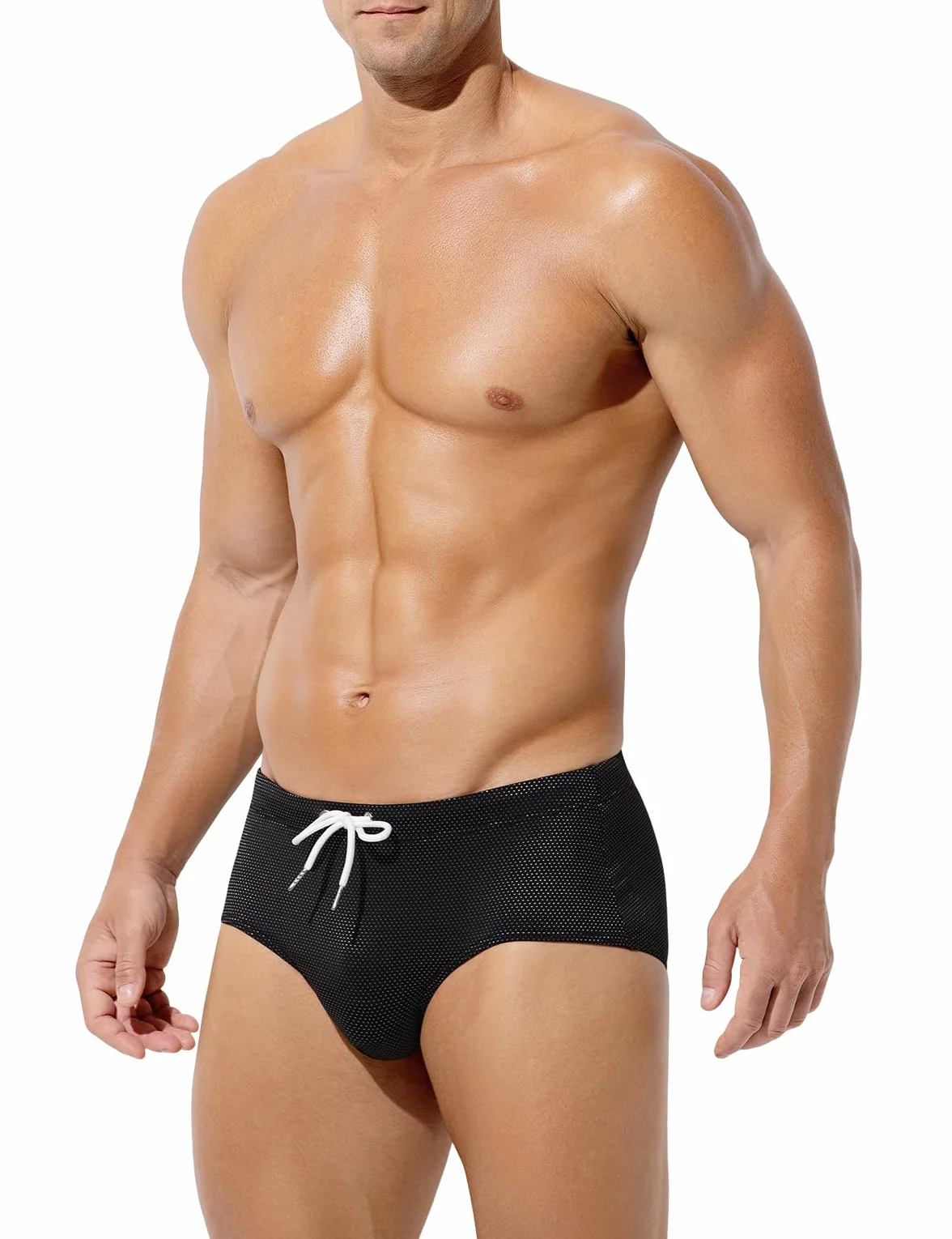 Bañador Slip Hombre Secado Rápido con Cordón Ajustable para Natación Playa Piscina