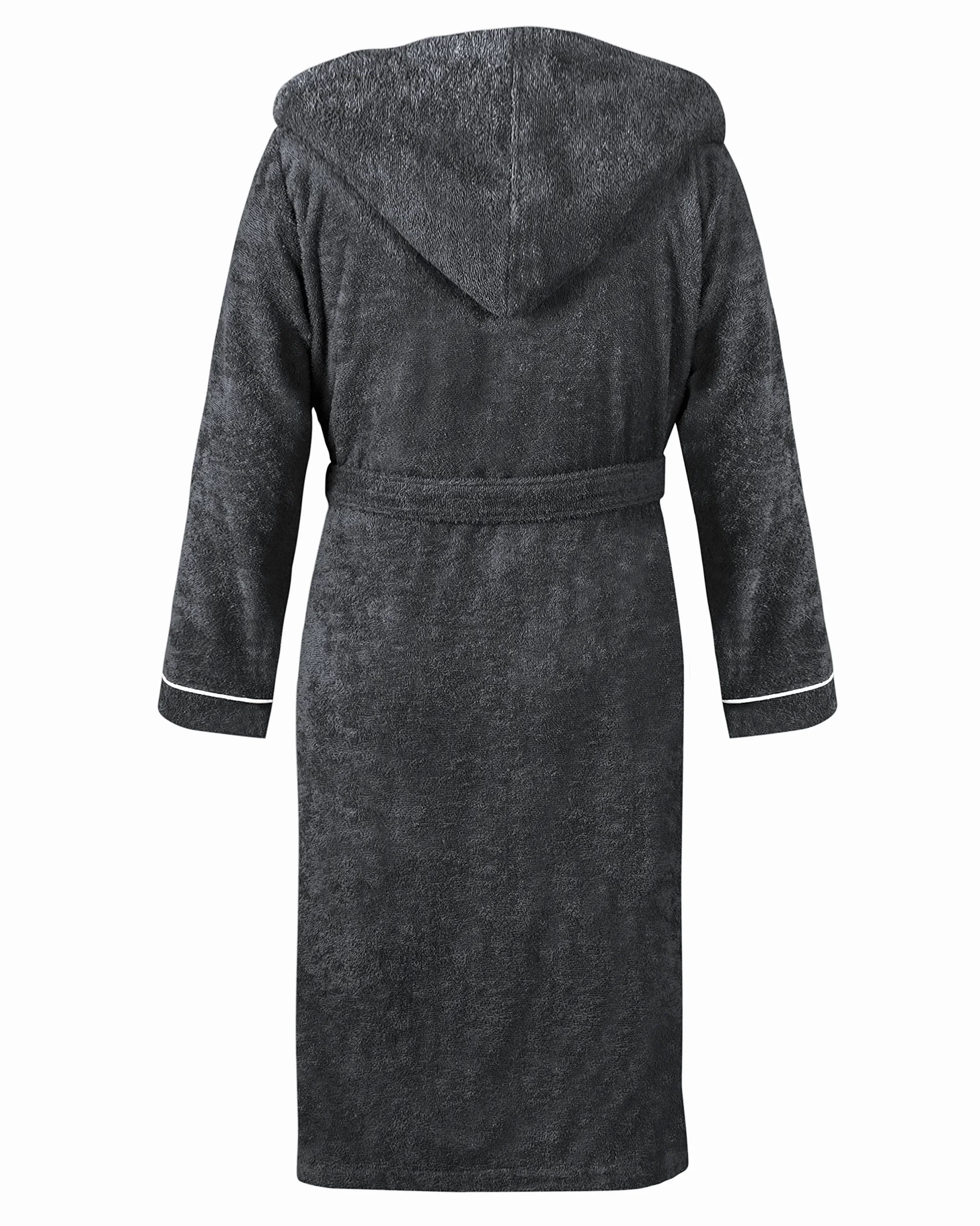 LAYNENBURG Albornoz de Hombre - Capucha - largo - 100% Algodón (360g/m2) - OEKO TEX Standard 100 - Talla (M, Antracita)