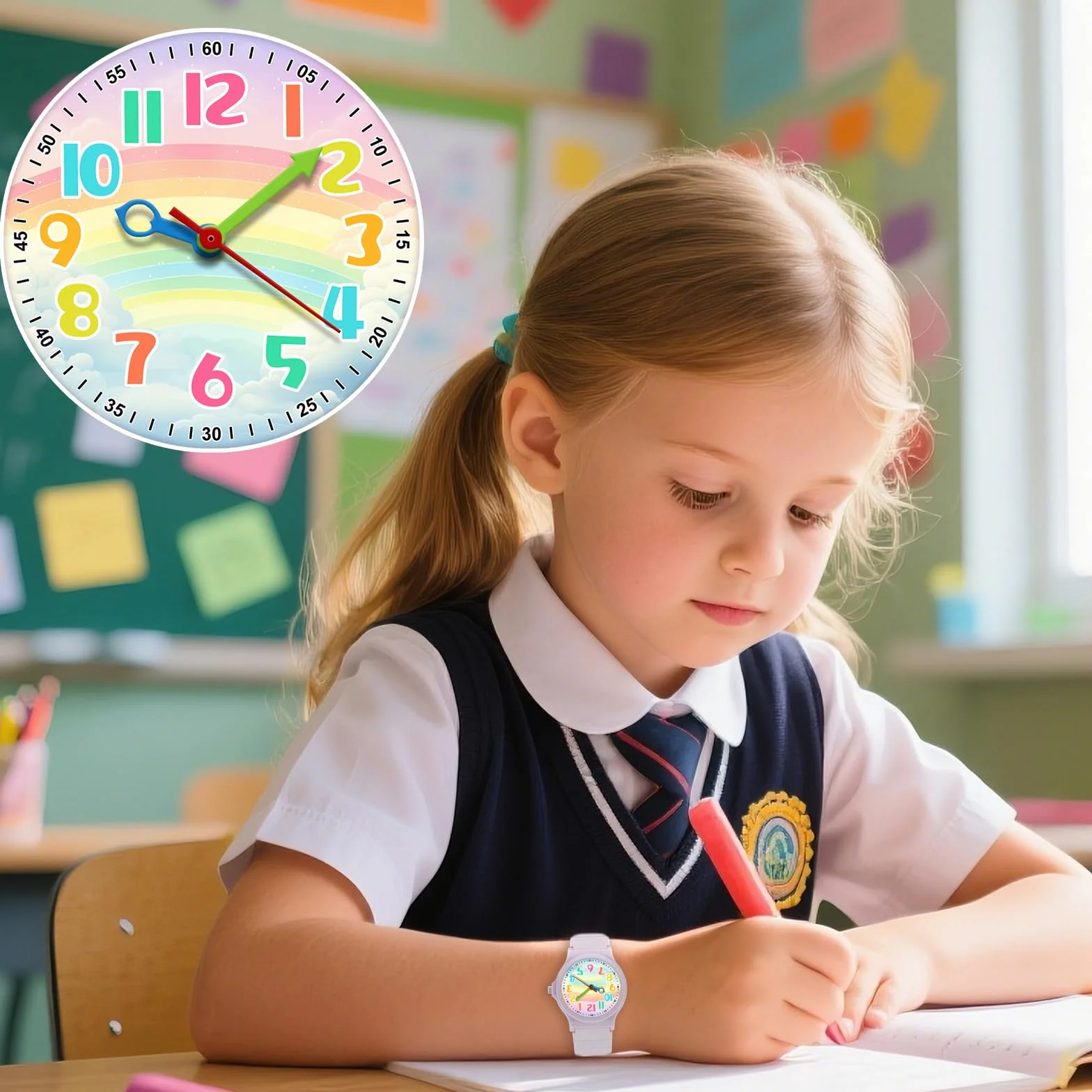 Reloj Analógico para Niños Sumergible 30M Correa TPU Suave Cronógrafo Deportivo 4-12 Años