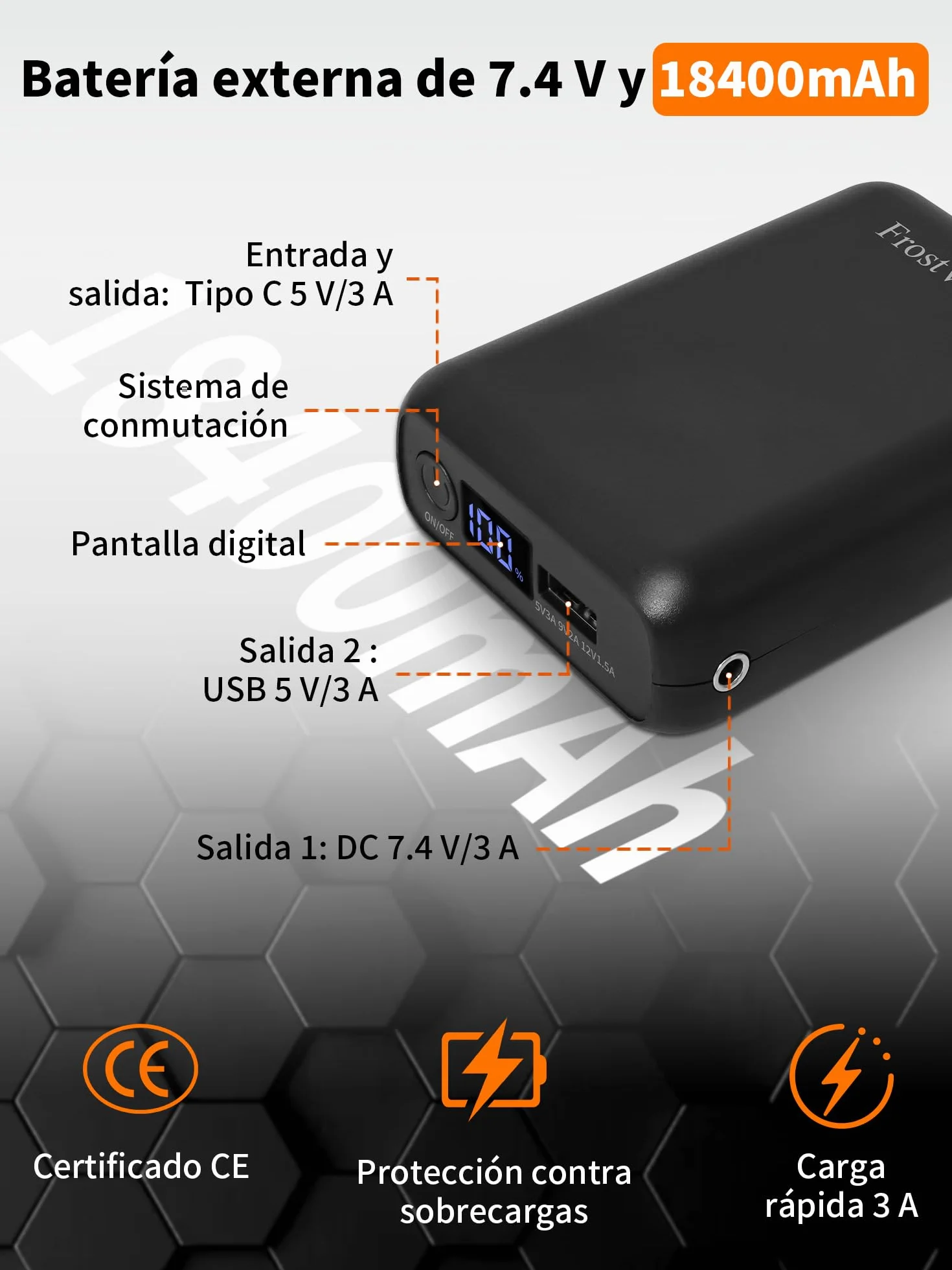 Chaleco de forro polar con batería recargable 18400 mAh 10 zonas calor 3 modos calentamiento