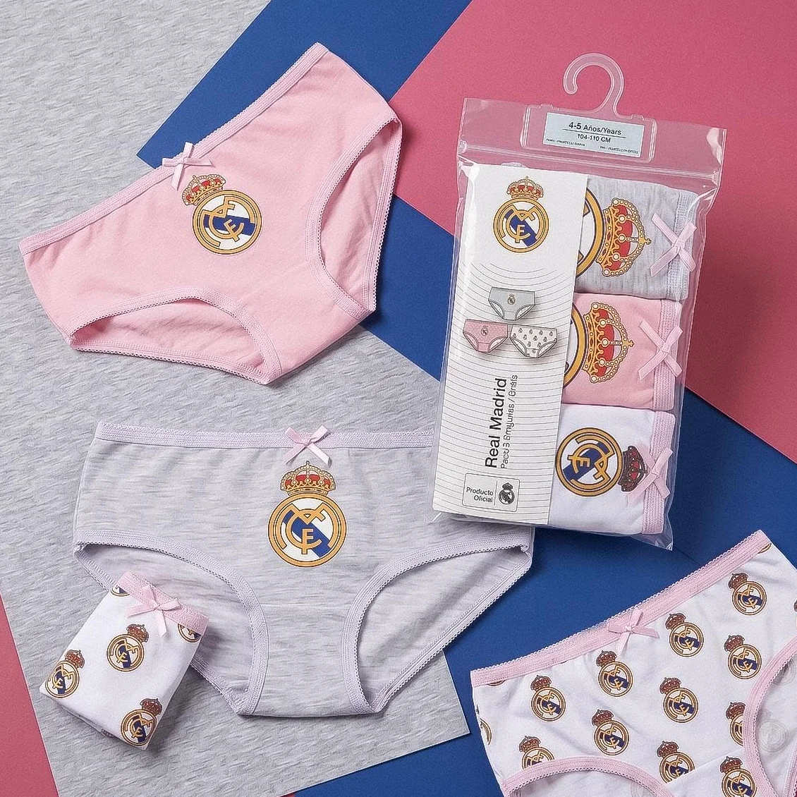 Real Madrid Calzoncillos Braguitas Niños Pack Ropa Interior Suaves Transpirables