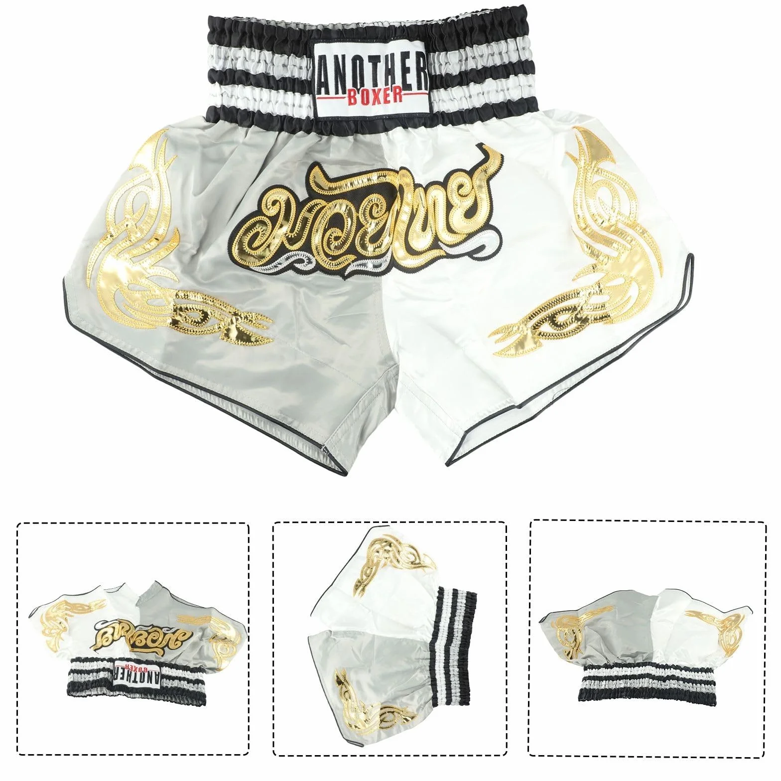 Pantalones cortos de Muay Thai para niños y adultos transpirables con cintura elástica