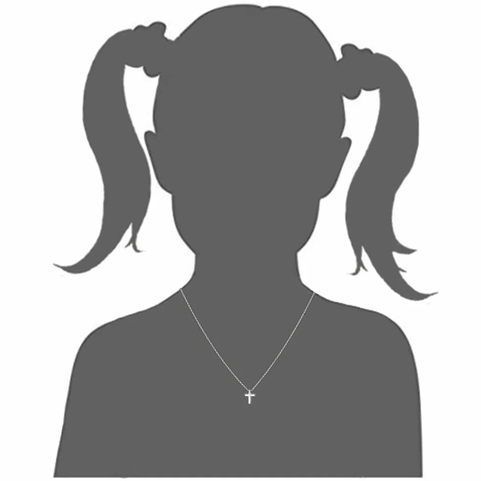 Collar Cruz Acero Inoxidable Pequeño para Niños Niñas Mujeres Cristiano Bautismo Regalo