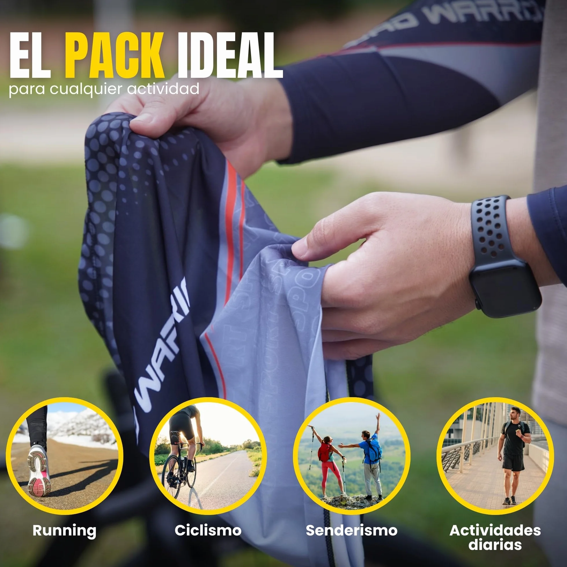 Mangas para Brazos con Tejido Inteligente Termoregulador, Manguitos Running Transpirables con Protección UV-SPF 50+