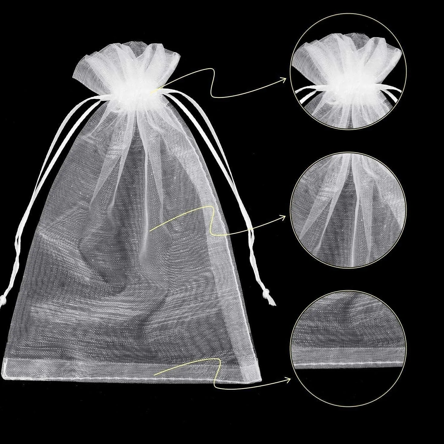 DAHI 30 bolsas de organza de 40 cm, 30 unidades para rellenar, para joyas, bodas, bolsas de organza (30 x 40 cm/30 unidades)