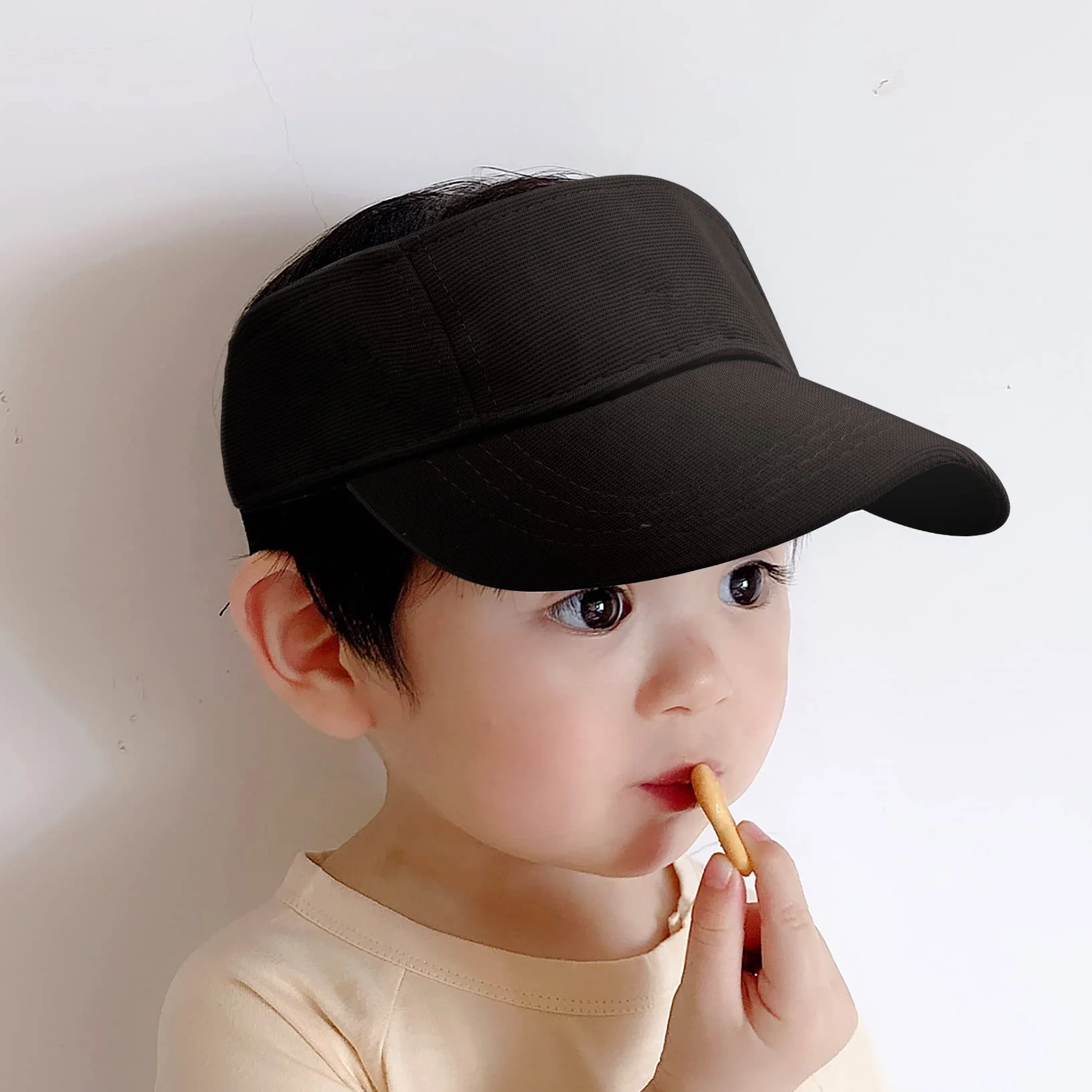 Gorra con Visera para Niños Unisex Sombrero de Verano Sol Negro Talla Única
