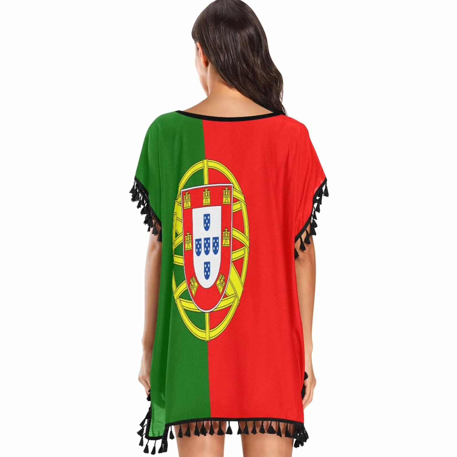 Linqin Traje de baño mujer bandera Portugal vestido playa