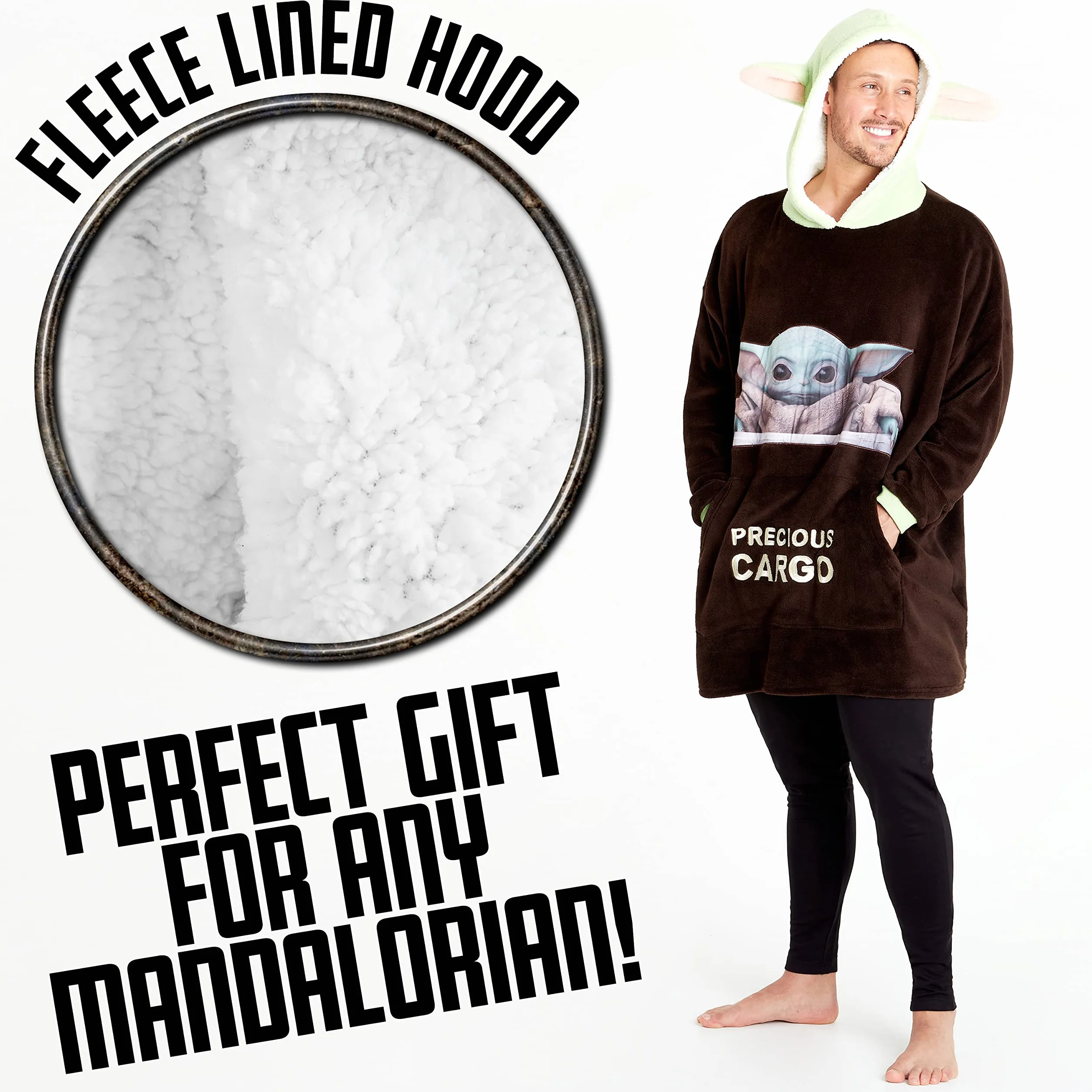 Disney The Mandalorian Sudadera Manta Gigante Forro Polar Baby Yoda Marron Verde