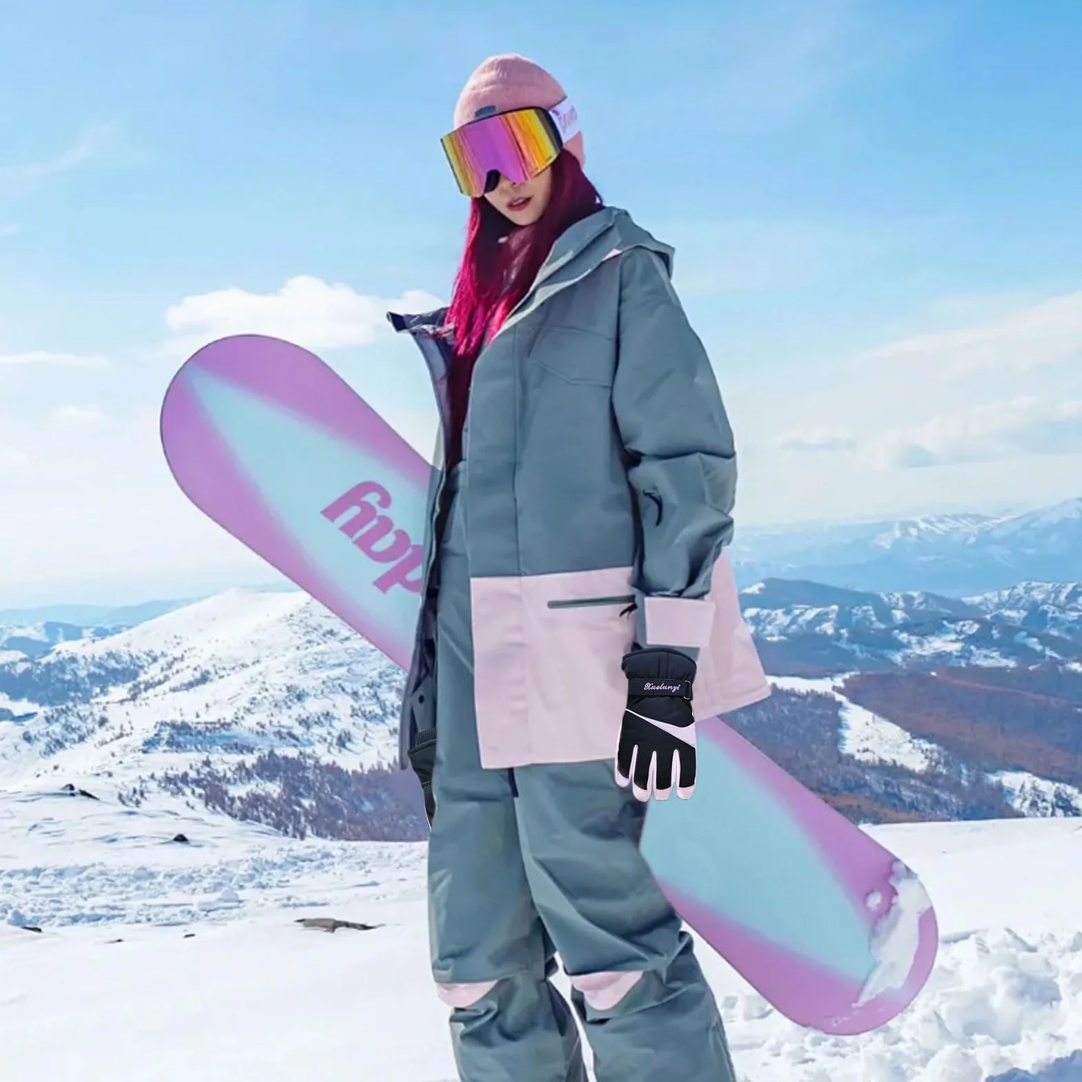 Andiker Guantes de esquí térmicos impermeables resistentes al viento antideslizantes para pantalla táctil