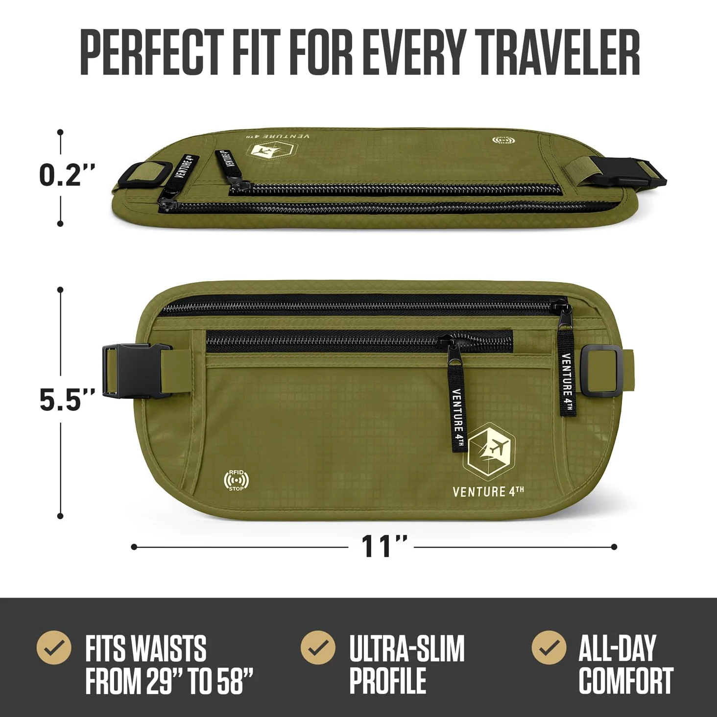 Venture 4TH Money Belt - Green