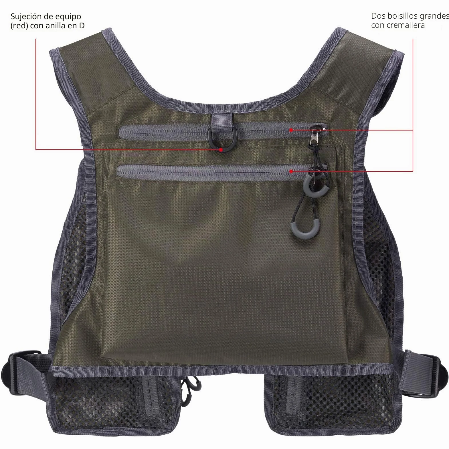 Bassdash FV08 Chaleco de Pesca con Mosca Ultraligero Unisex Portátil